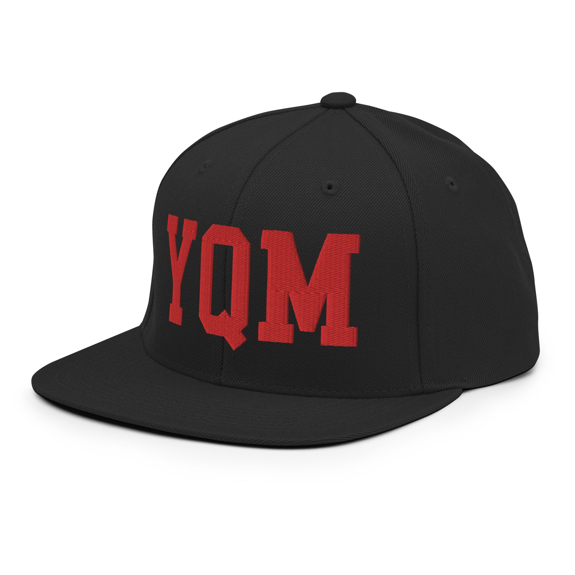 College-Style Classic Snapback Hat • Red • YQM Moncton • YHM Designs - Image 09
