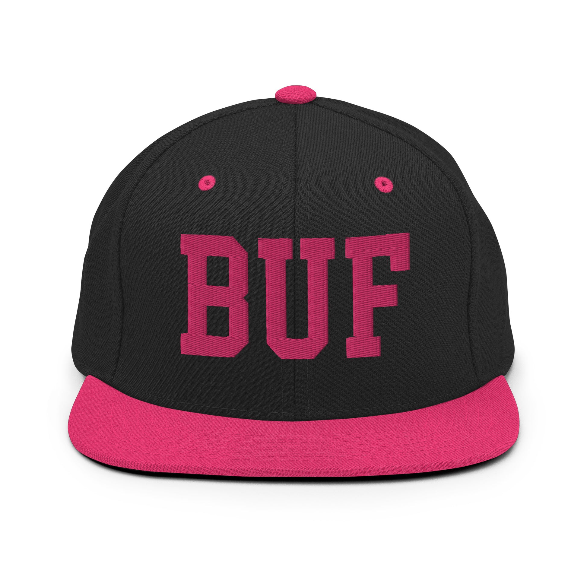 College-Style Classic Snapback Hat • Pink Embroidery • BUF Buffalo Souvenir • YHM Designs - Image 07