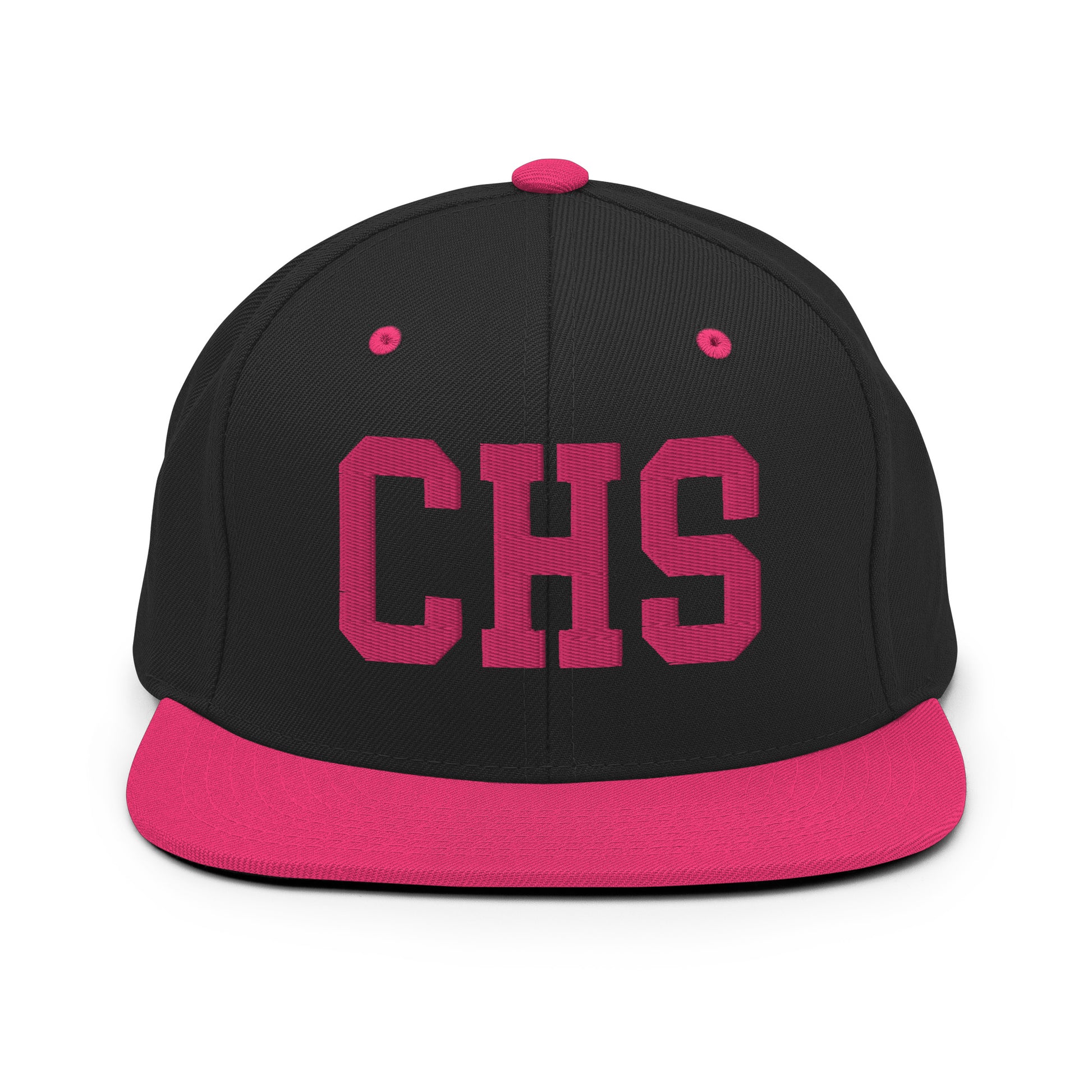 College-Style Classic Snapback Hat • Pink Embroidery • CHS Charleston Souvenir • YHM Designs - Image 07