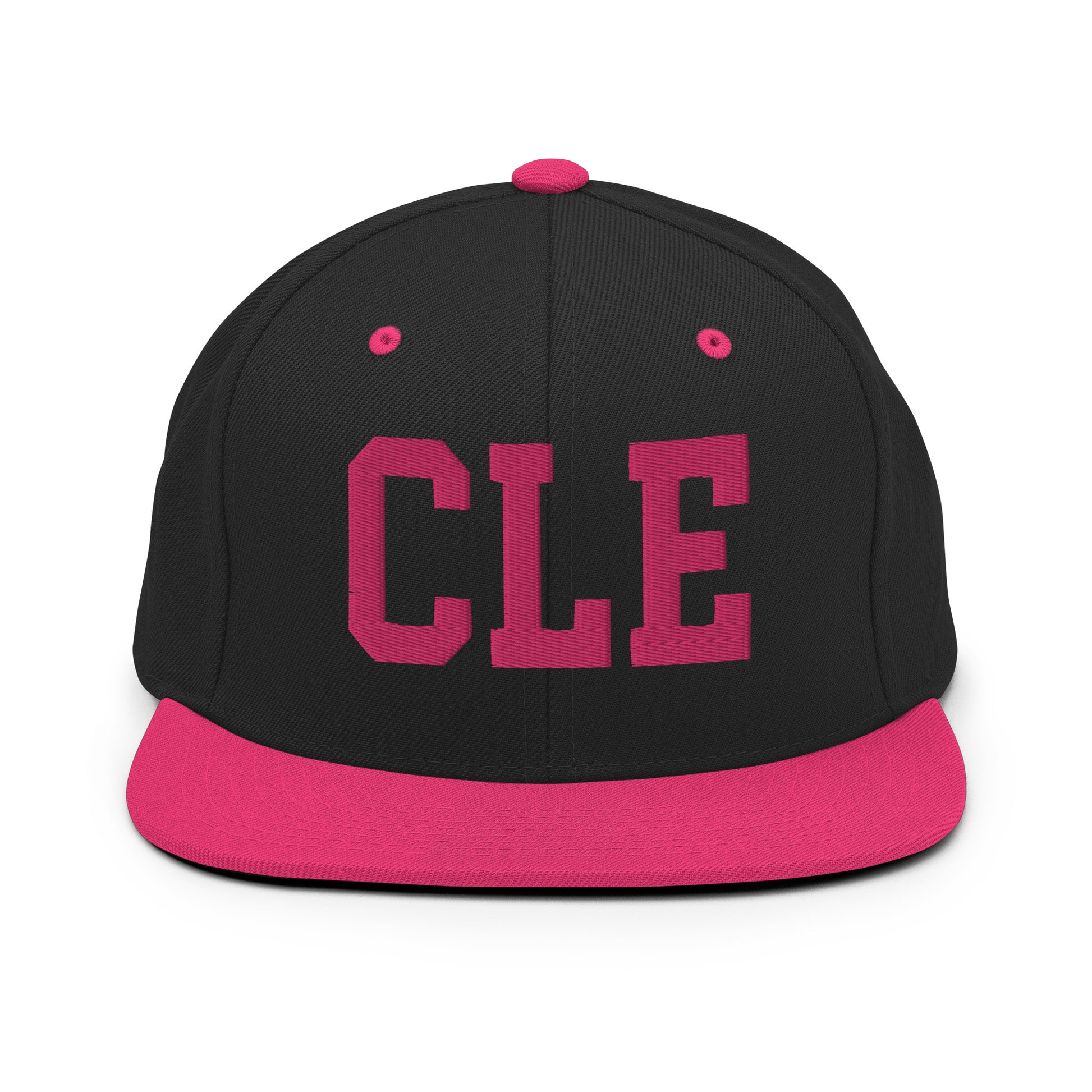 College-Style Classic Snapback Hat • Pink Embroidery • CLE Cleveland Souvenir • YHM Designs - Image 07