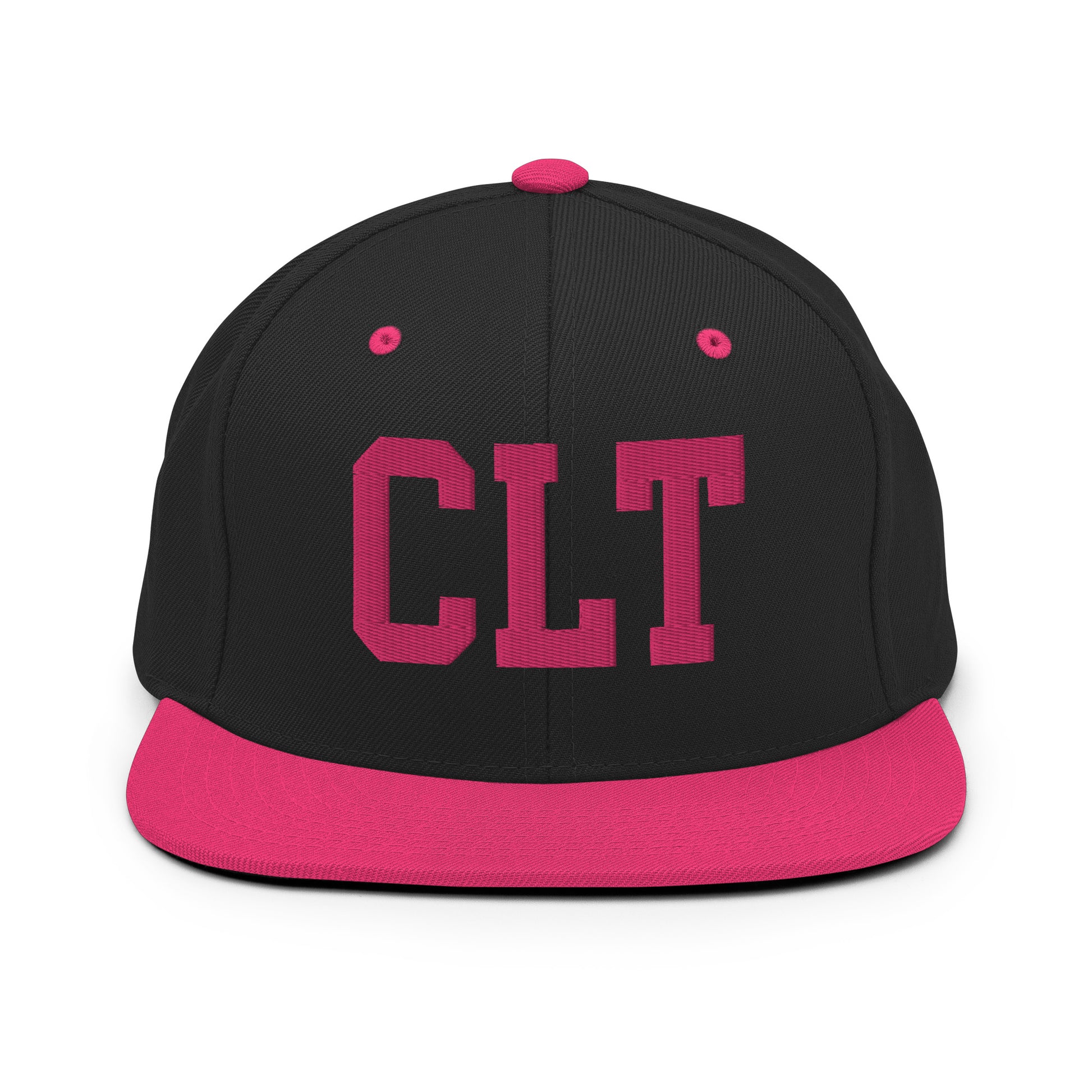 College-Style Classic Snapback Hat • Pink Embroidery • CLT Charlotte • YHM Designs - Image 07