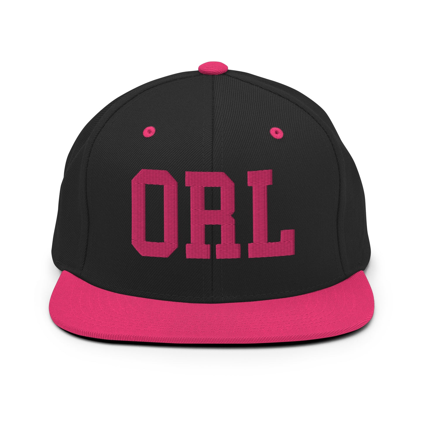 College-Style Classic Snapback Hat • Pink Embroidery • ORL Orlando Souvenir • YHM Designs - Image 07