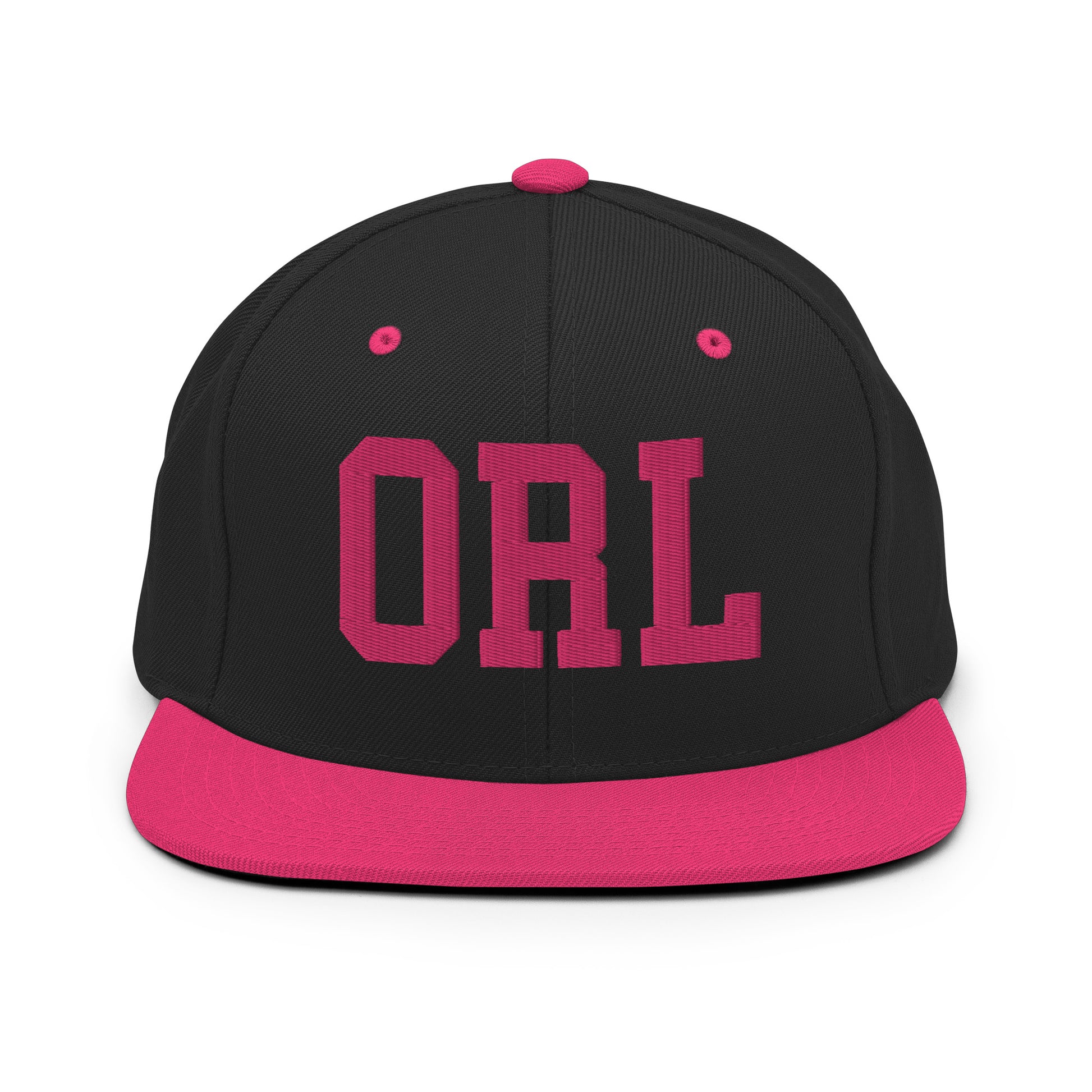 College-Style Classic Snapback Hat • Pink Embroidery • ORL Orlando Souvenir • YHM Designs - Image 07