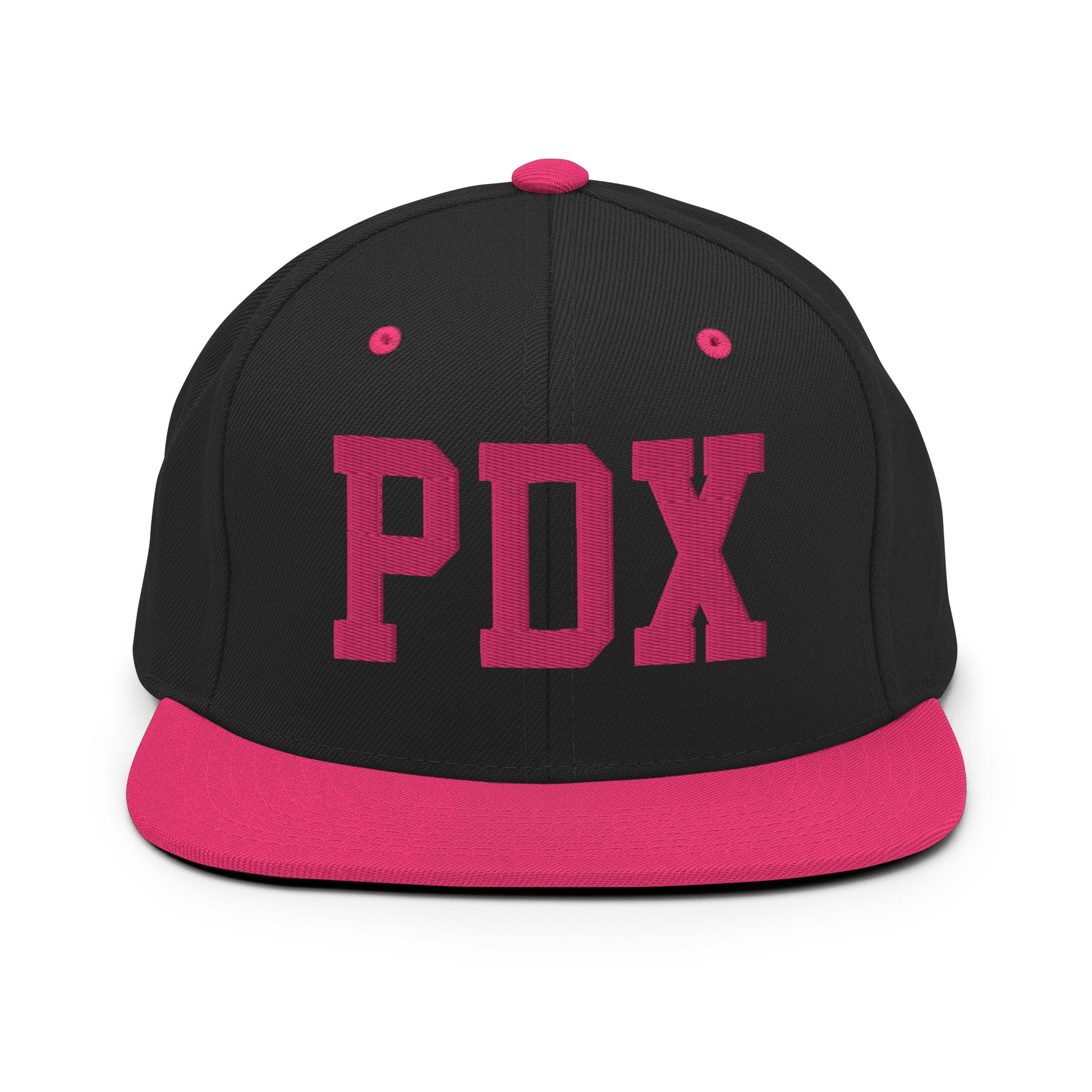College-Style Classic Snapback Hat • Pink Embroidery • PDX Portland • YHM Designs - Image 07