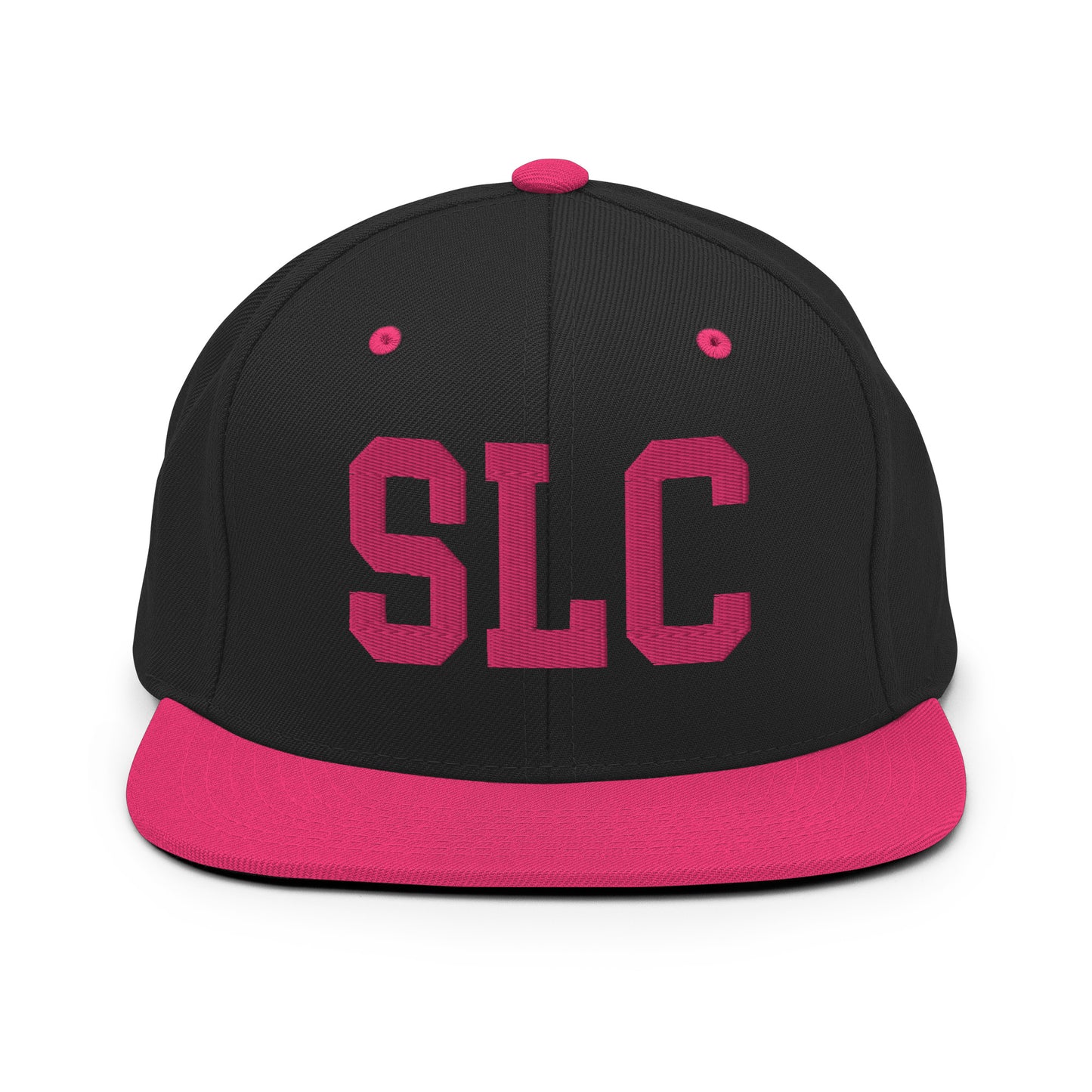 College-Style Classic Snapback Hat • Pink Embroidery • SLC Salt Lake City Souvenir • YHM Designs - Image 07