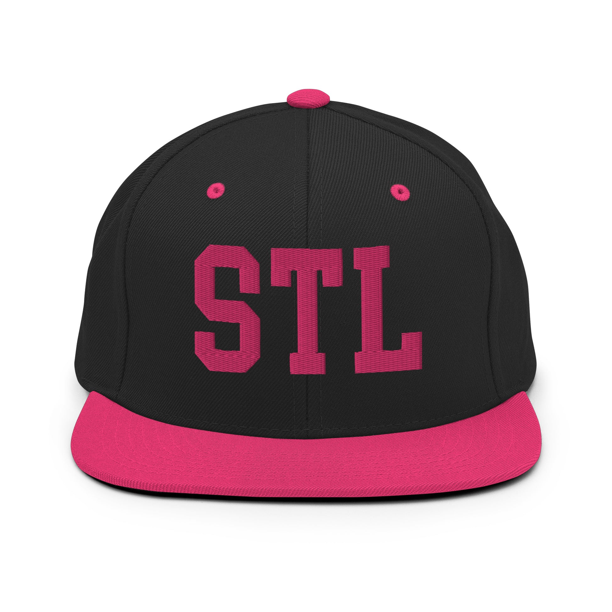 College-Style Classic Snapback Hat • Pink Embroidery • STL St. Louis • YHM Designs - Image 07