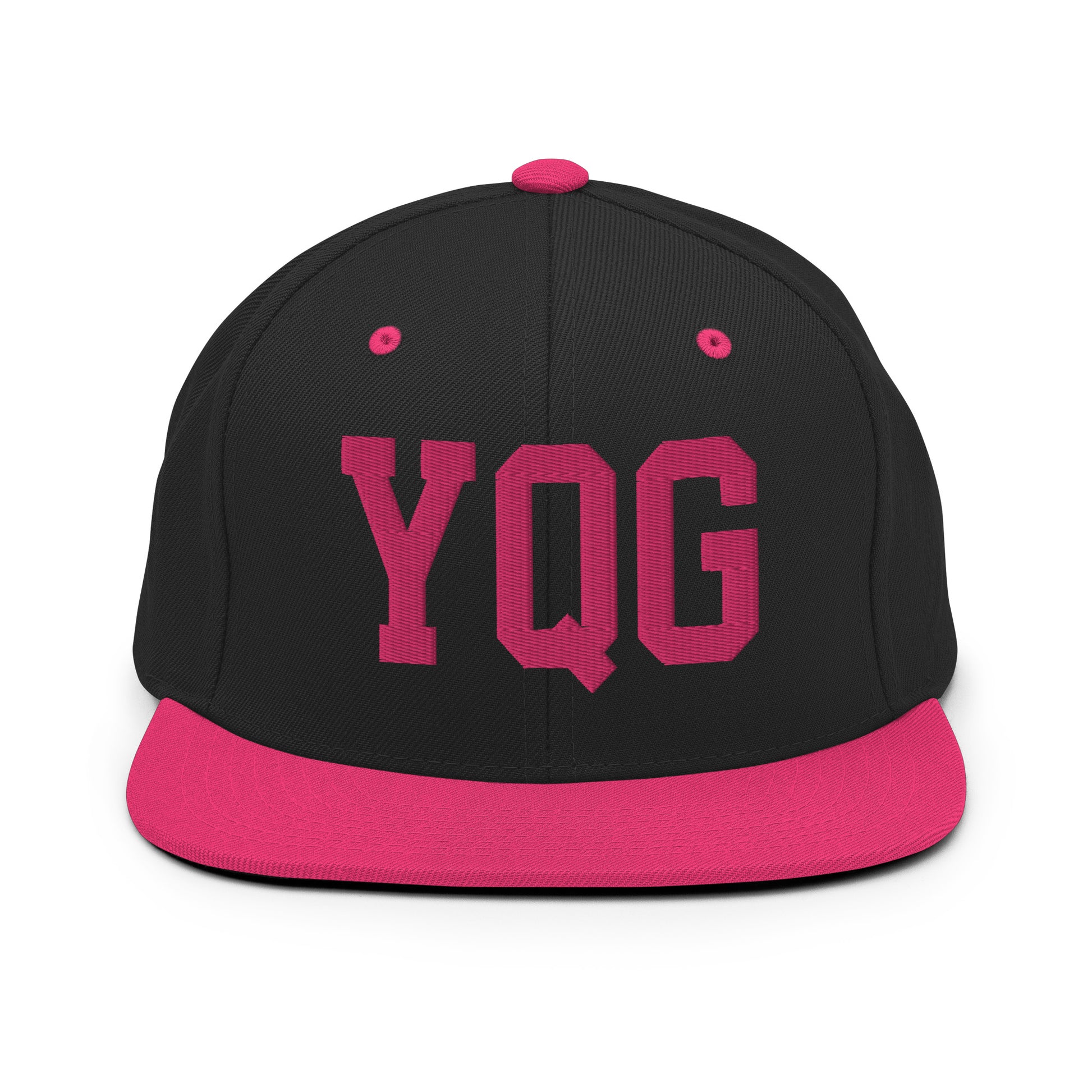 College-Style Classic Snapback Hat • Pink Embroidery • YQG Windsor Souvenir • YHM Designs - Image 07
