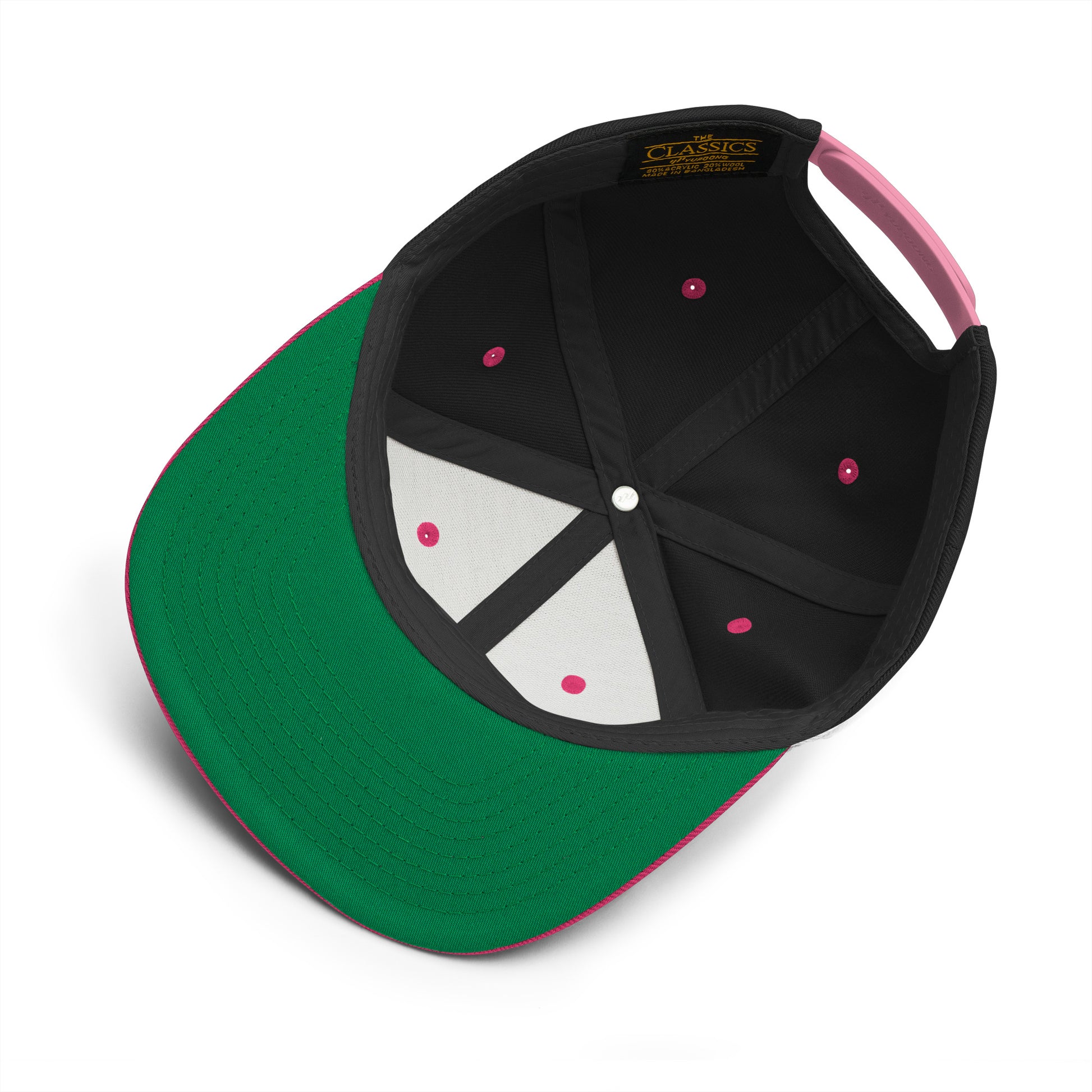 College-Style Classic Snapback Hat • Pink Embroidery • ZRH Zurich Souvenir • YHM Designs - Image 05