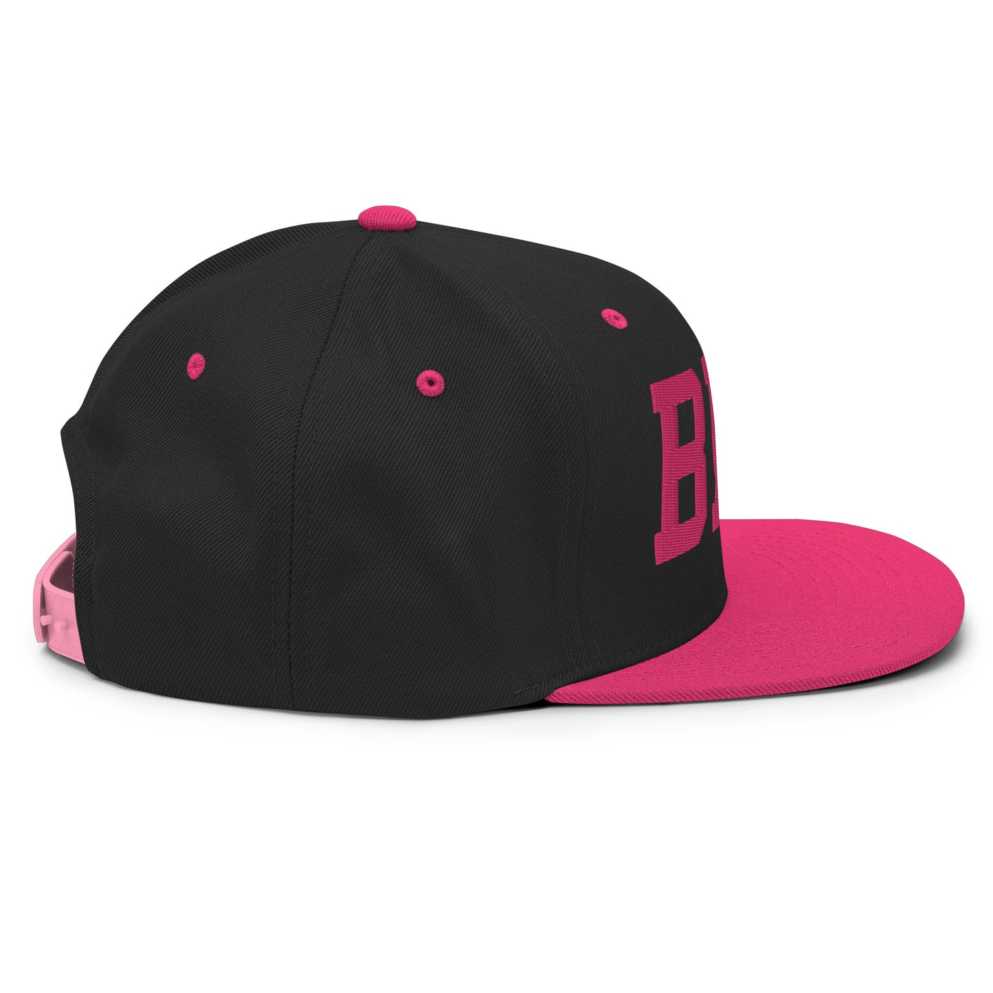 College-Style Classic Snapback Hat • Pink Embroidery • BER Berlin Souvenir • YHM Designs - Image 11