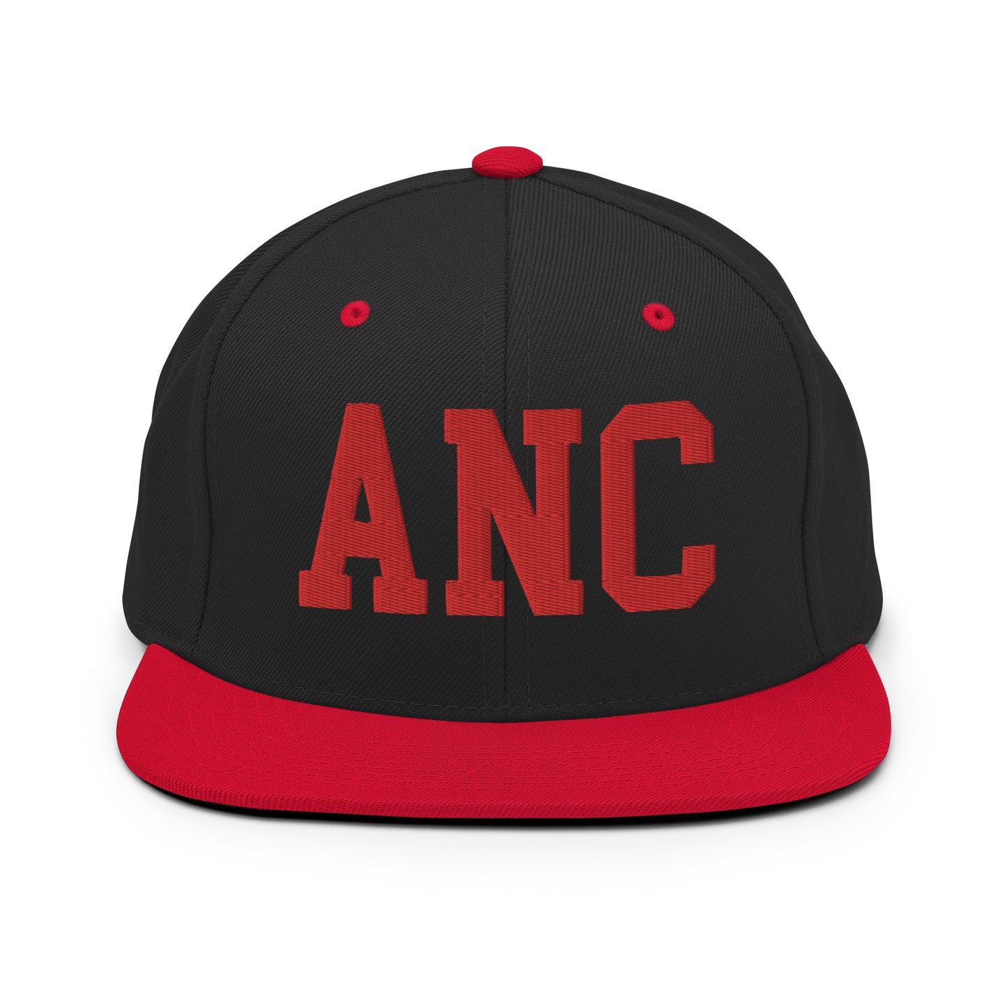 College-Style Classic Snapback Hat • Red • ANC Anchorage • YHM Designs - Image 11
