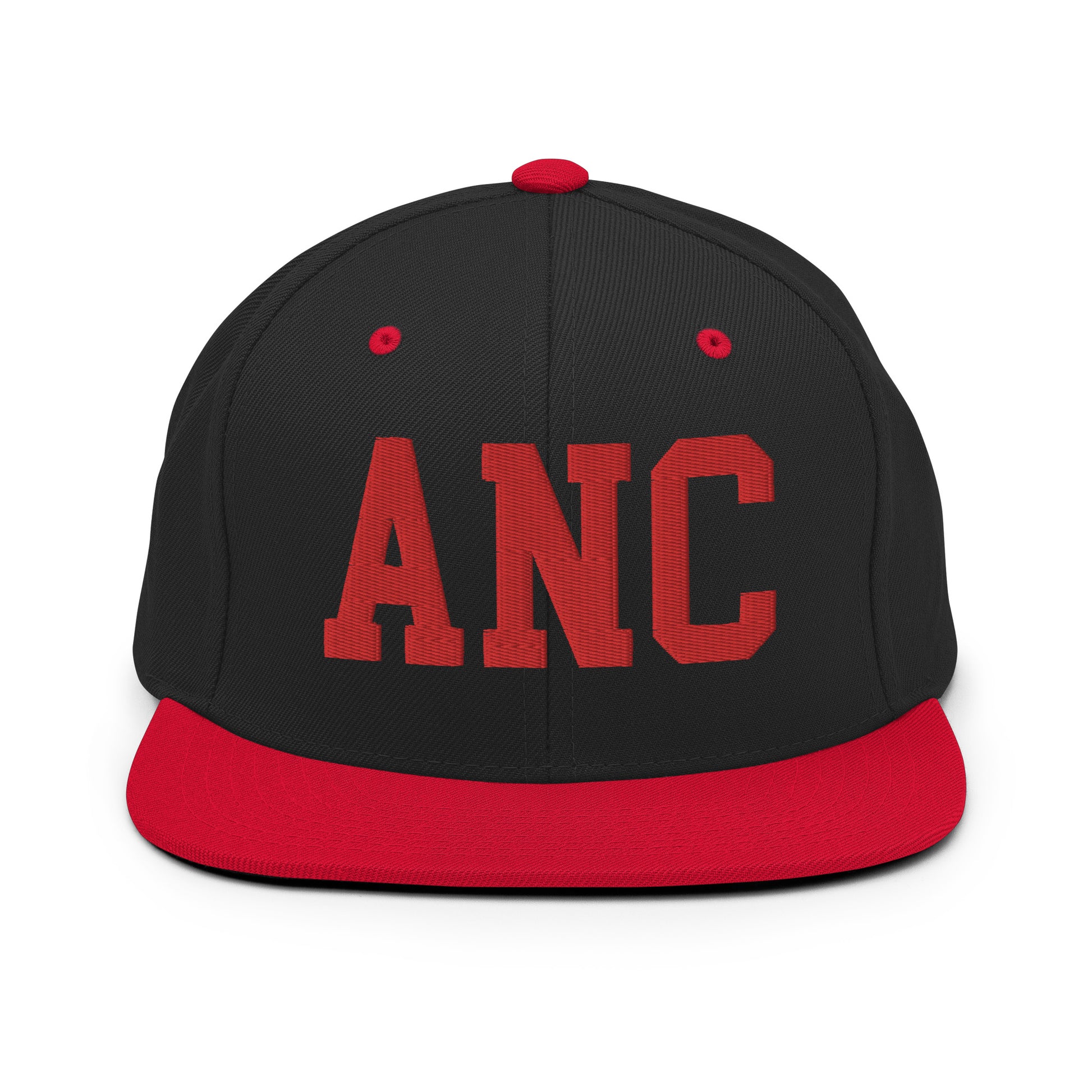College-Style Classic Snapback Hat • Red • ANC Anchorage • YHM Designs - Image 11