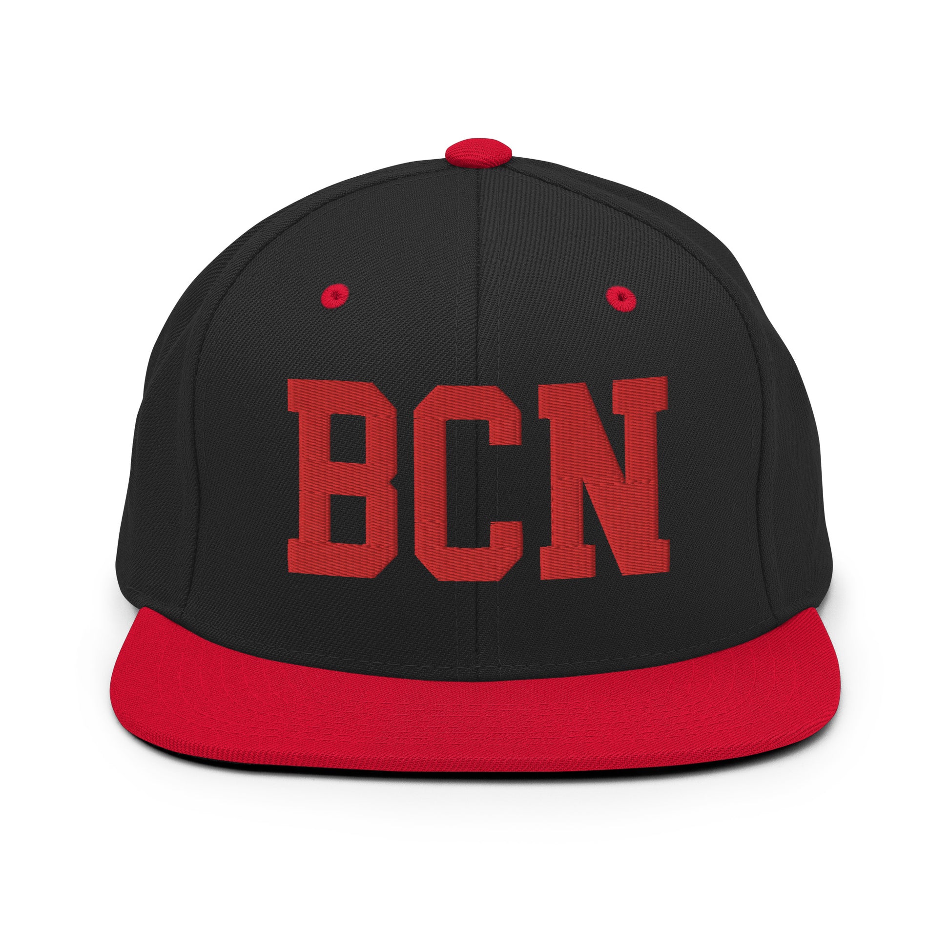 College-Style Classic Snapback Hat • Red • BCN Barcelona • YHM Designs - Image 11