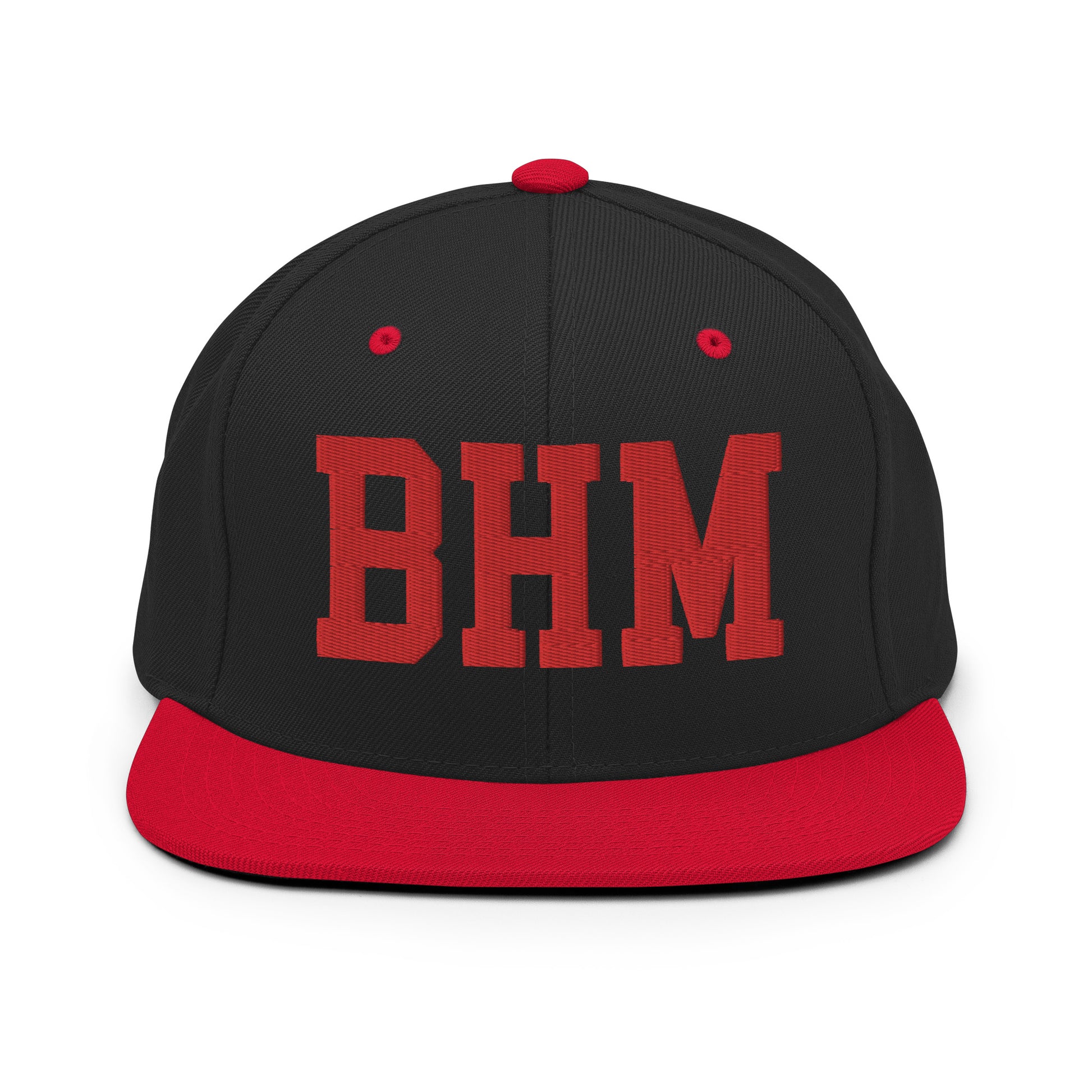 College-Style Classic Snapback Hat • Red • BHM Birmingham • YHM Designs - Image 11