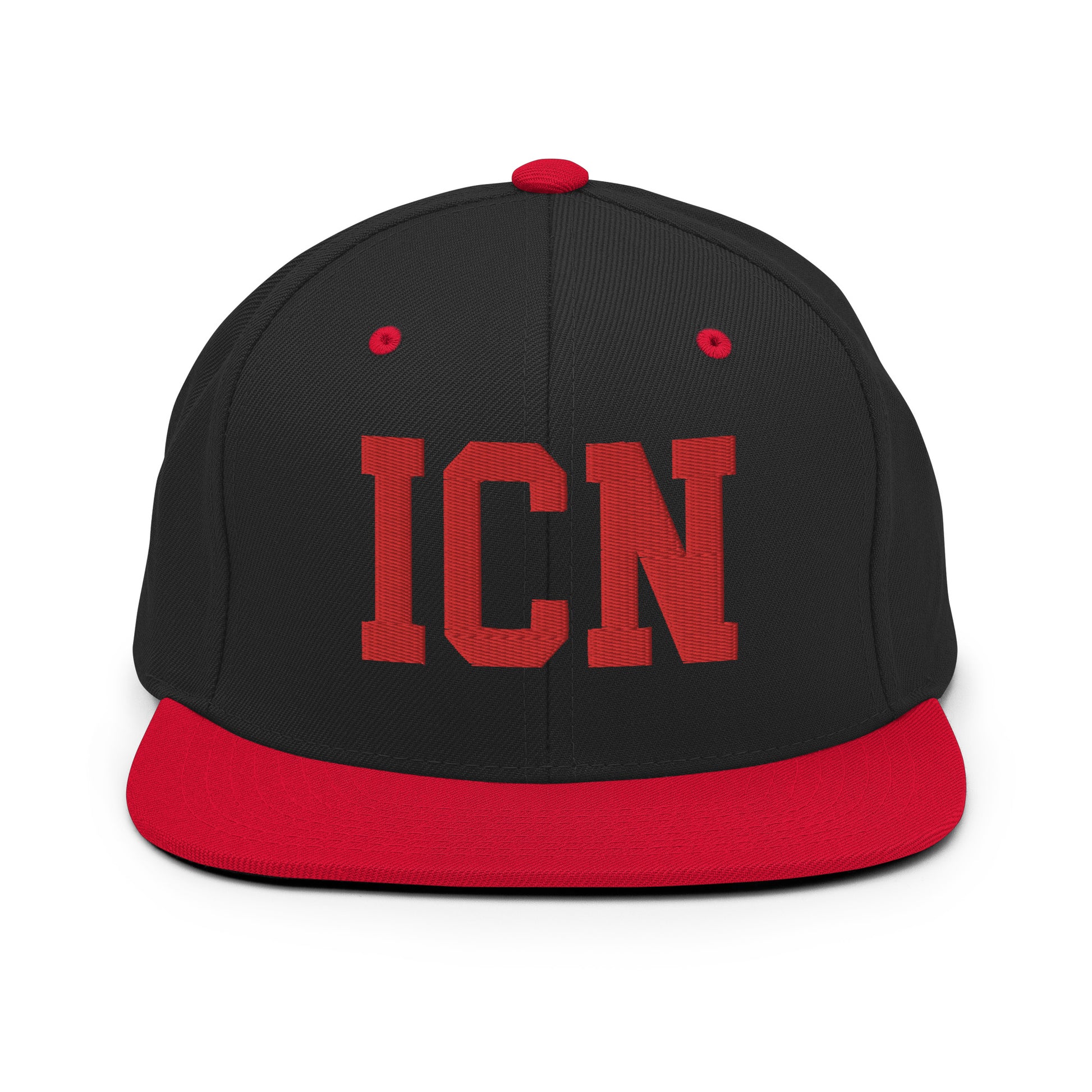 College-Style Classic Snapback Hat • Red • ICN Seoul • YHM Designs - Image 11