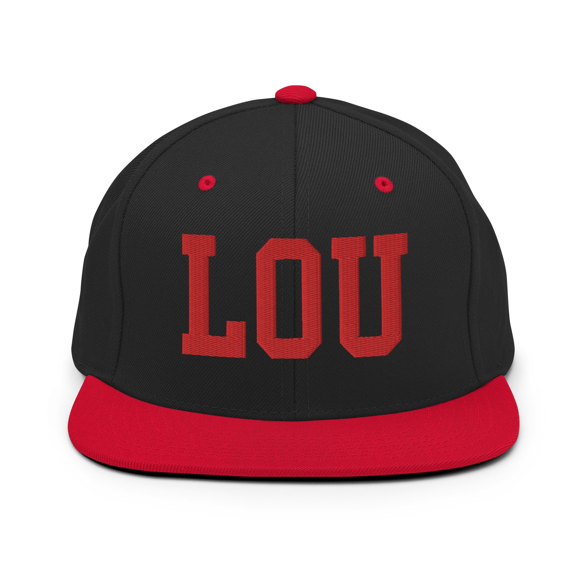College-Style Classic Snapback Hat • Red • LOU Louisville • YHM Designs - Image 11