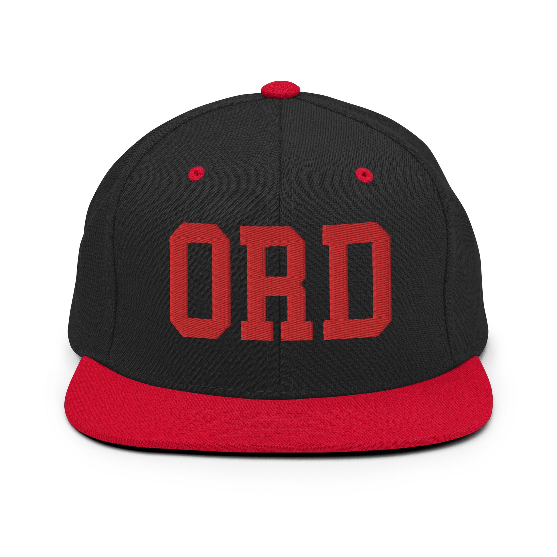 College-Style Classic Snapback Hat • Red • ORD Chicago • YHM Designs - Image 11