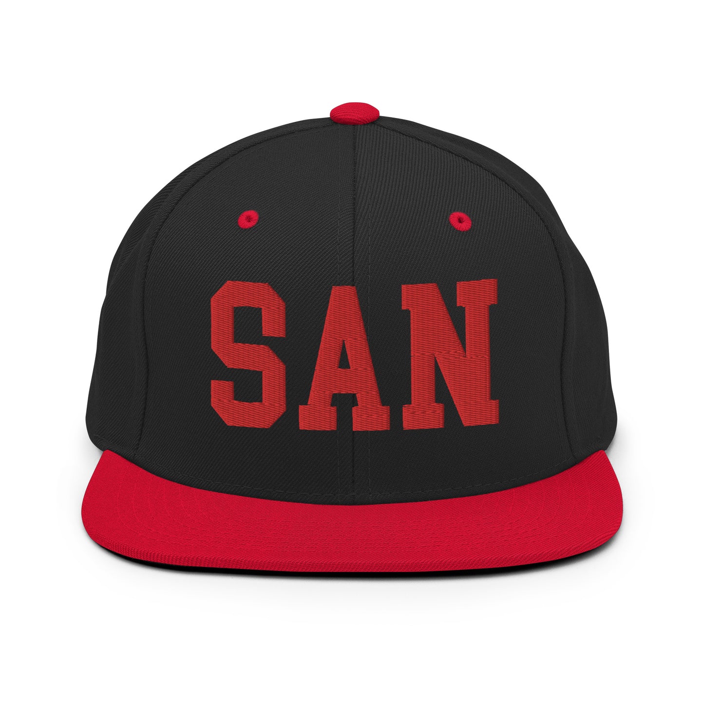 College-Style Classic Snapback Hat • Red • SAN San Diego • YHM Designs - Image 11