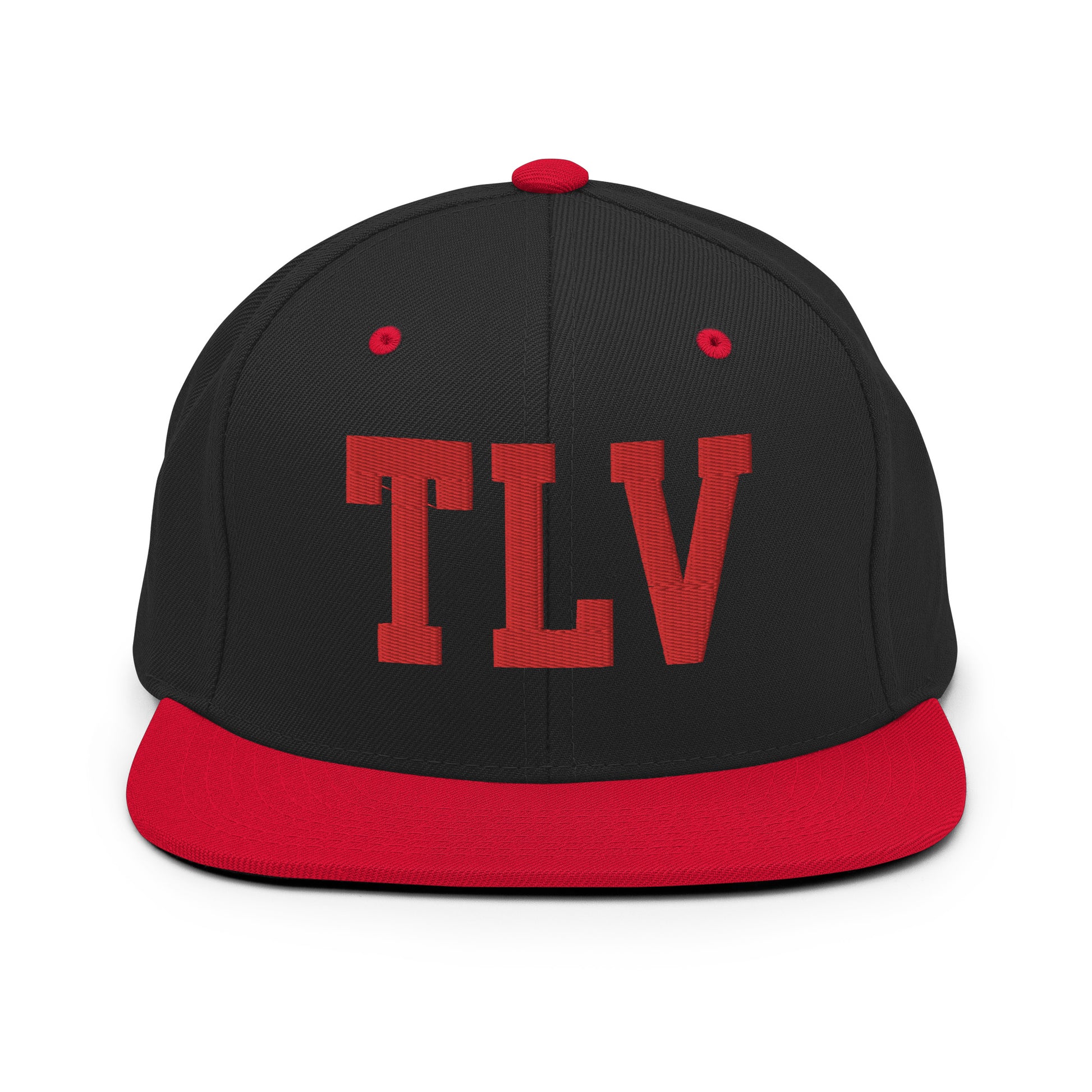 College-Style Classic Snapback Hat • Red • TLV Tel Aviv • YHM Designs - Image 11