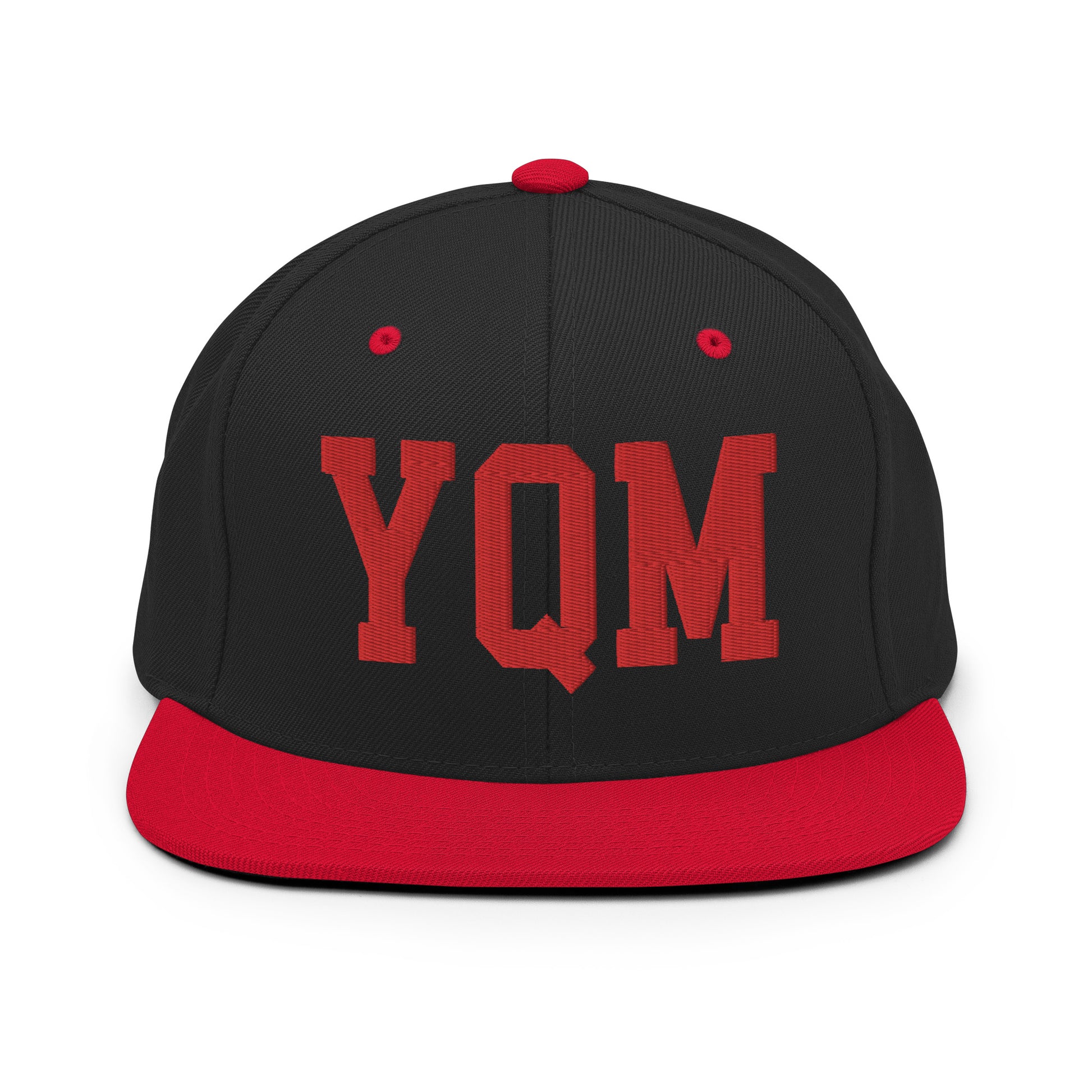 College-Style Classic Snapback Hat • Red • YQM Moncton • YHM Designs - Image 11