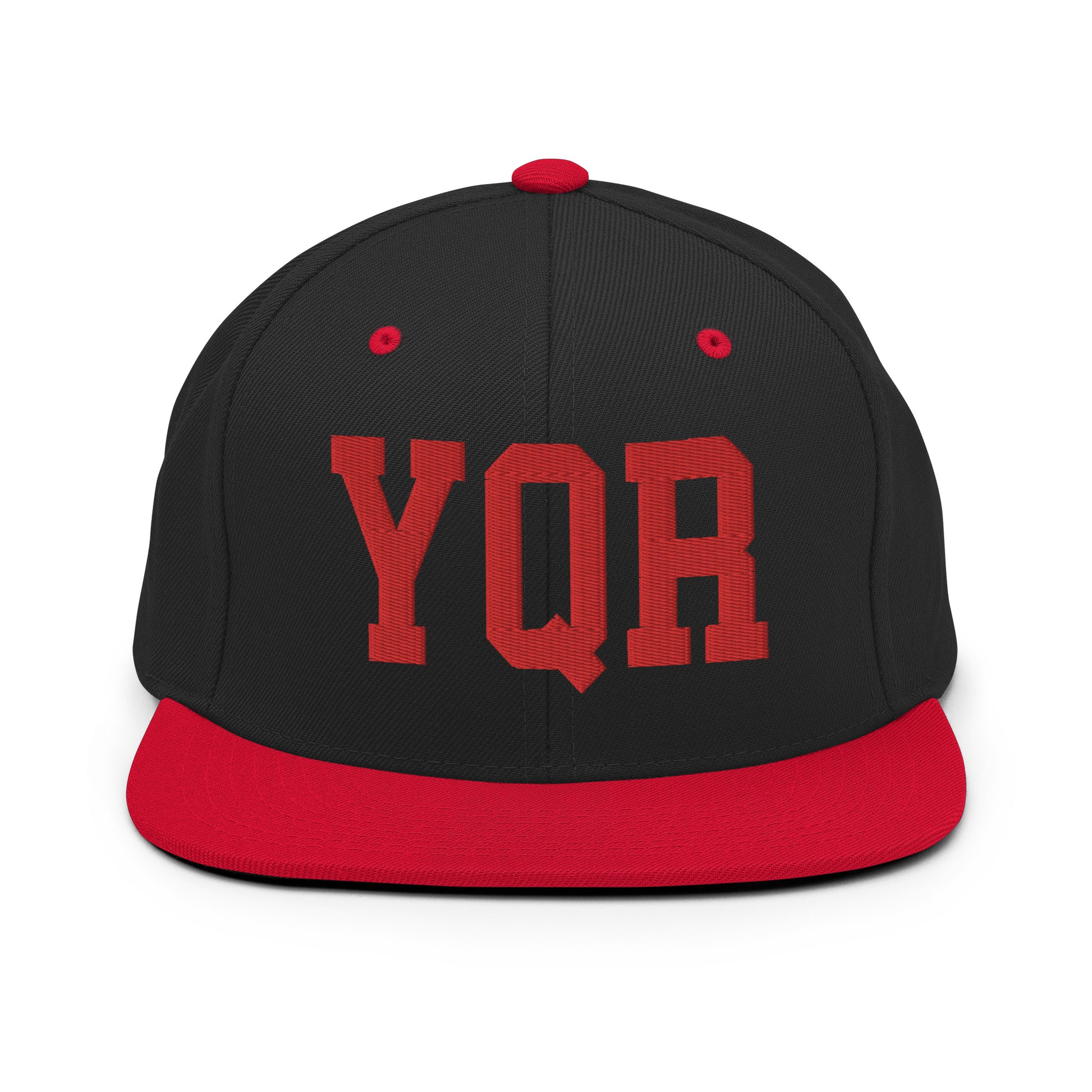 College-Style Classic Snapback Hat • Red • YQR Regina • YHM Designs - Image 11