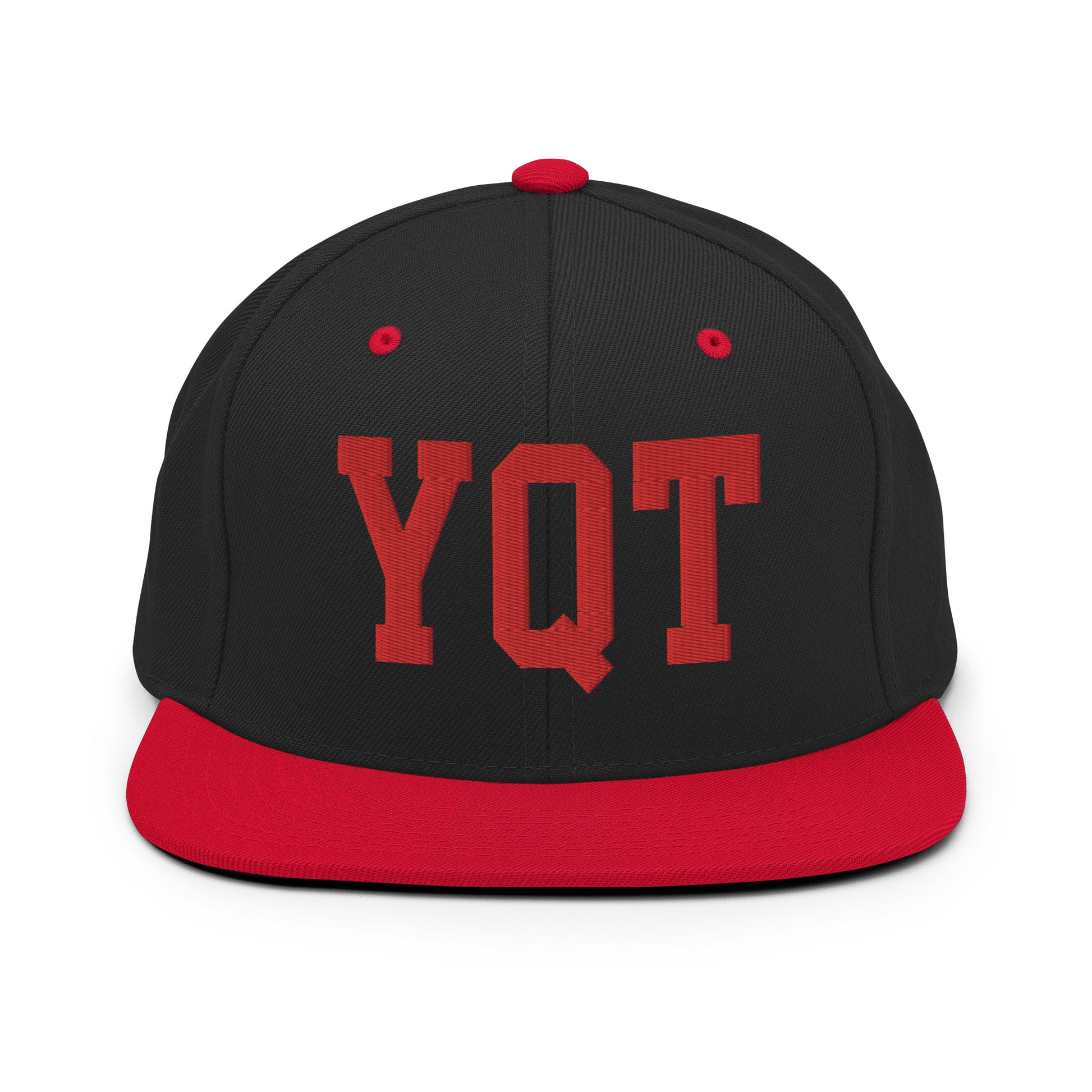 College-Style Classic Snapback Hat • Red • YQT Thunder Bay • YHM Designs - Image 11