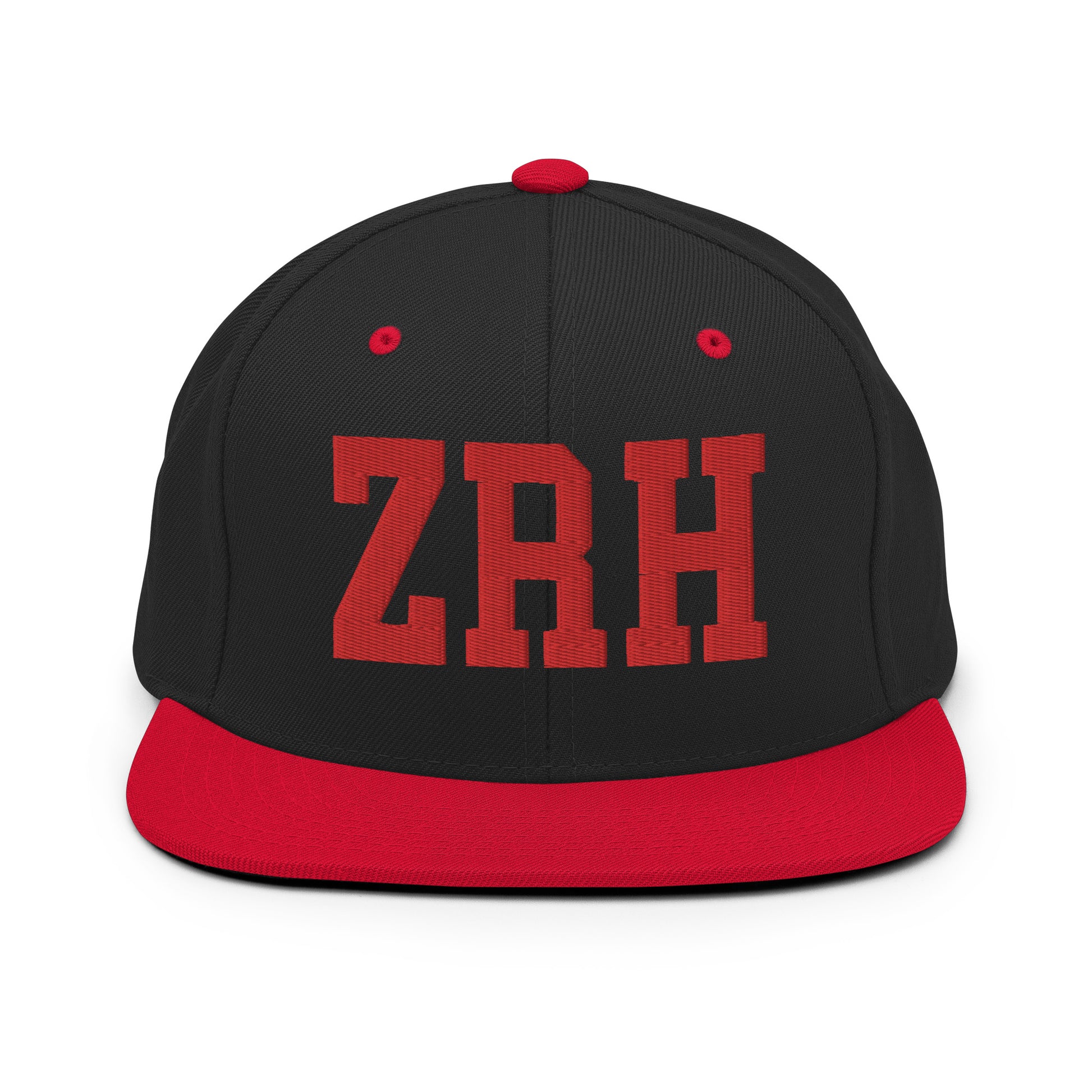 College-Style Classic Snapback Hat • Red • ZRH Zurich • YHM Designs - Image 11