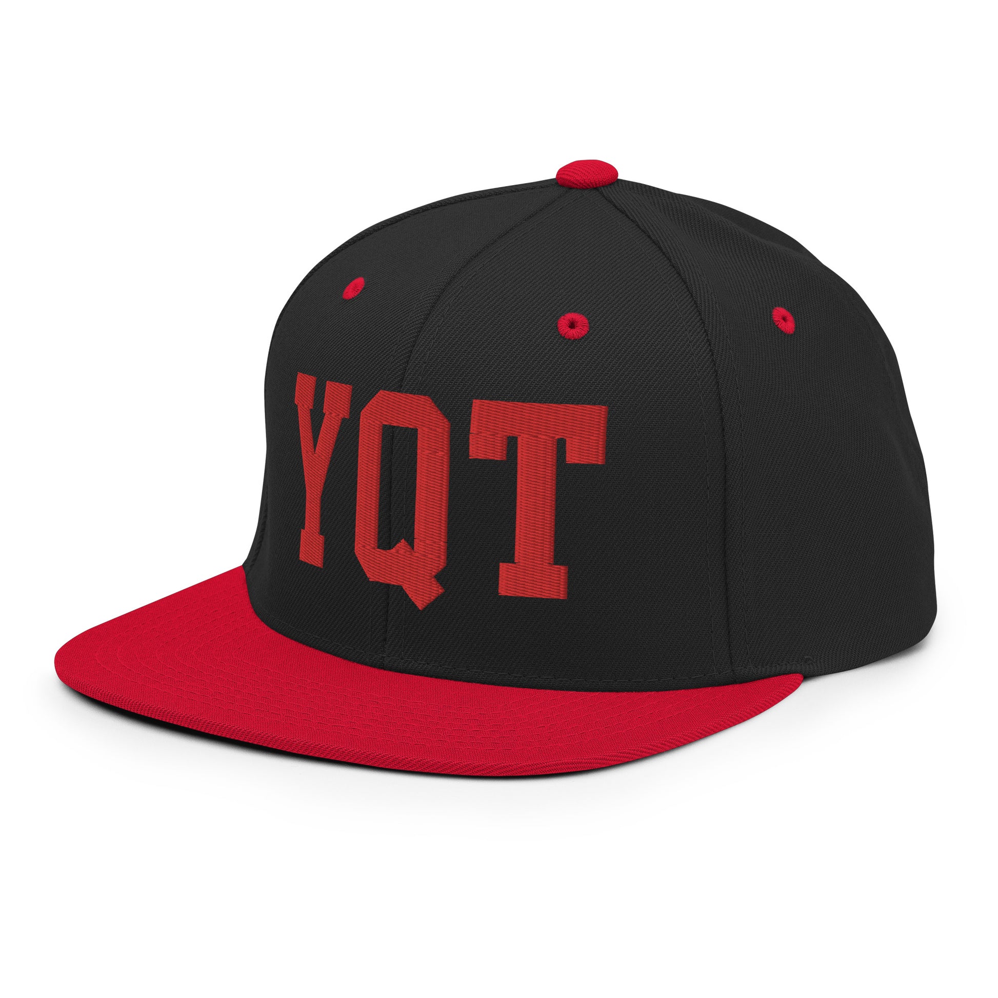 College-Style Classic Snapback Hat • Red • YQT Thunder Bay • YHM Designs - Image 13