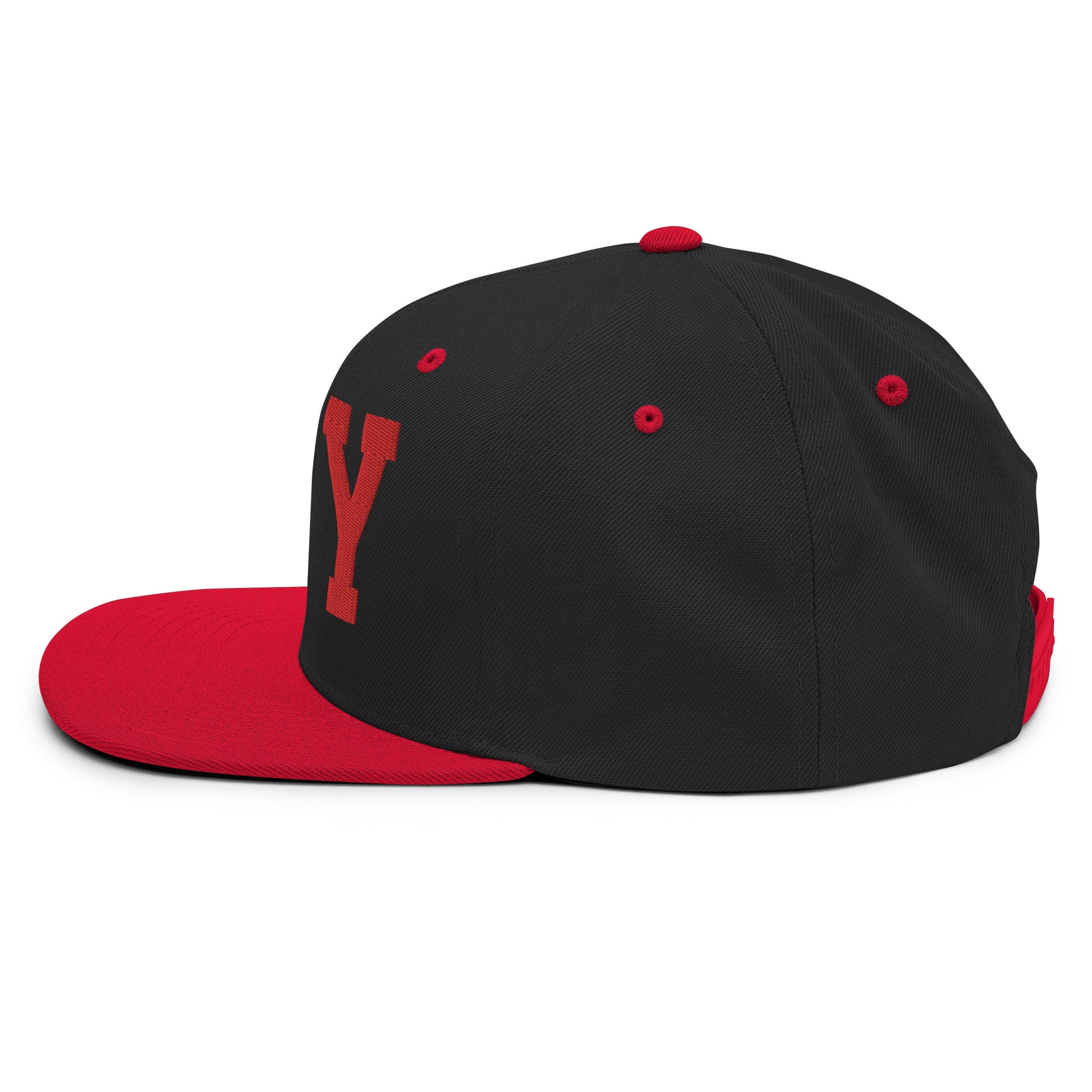 College-Style Classic Snapback Hat • Red • YXY Whitehorse • YHM Designs - Image 14