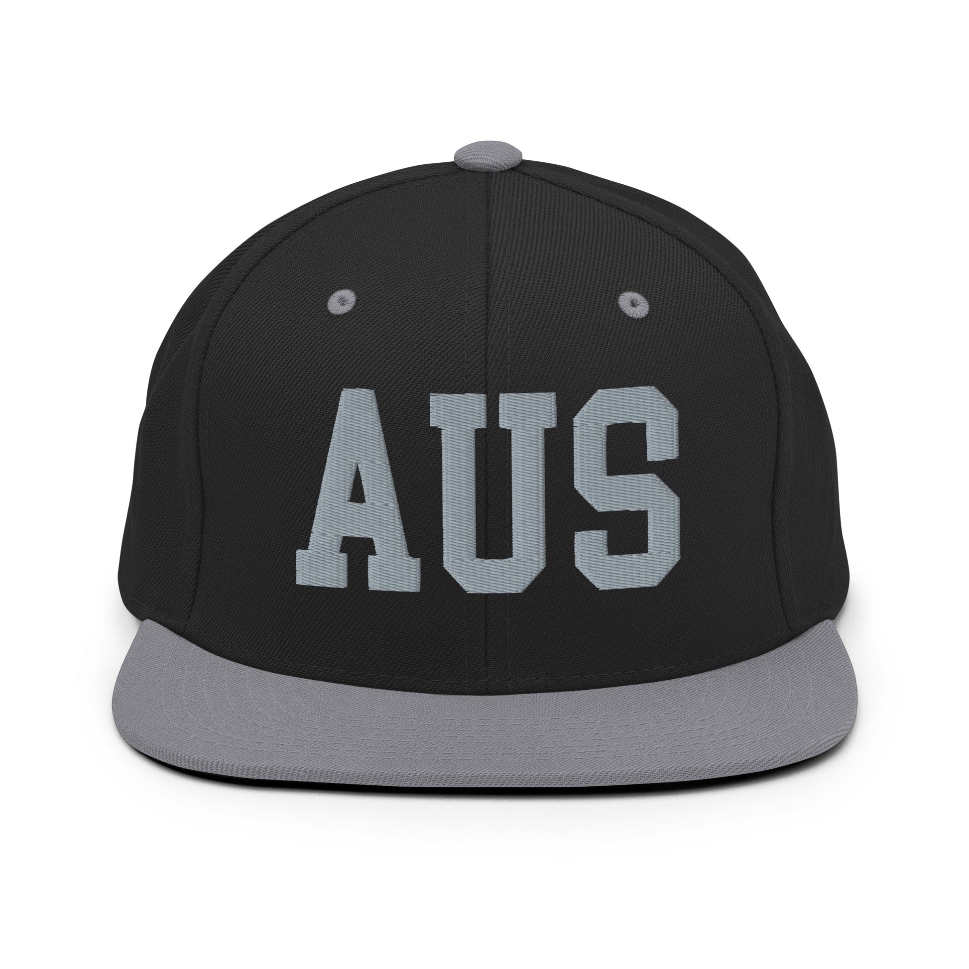 College-Style Classic Snapback Hat • Grey • AUS Austin Souvenir • YHM Designs - Image 11