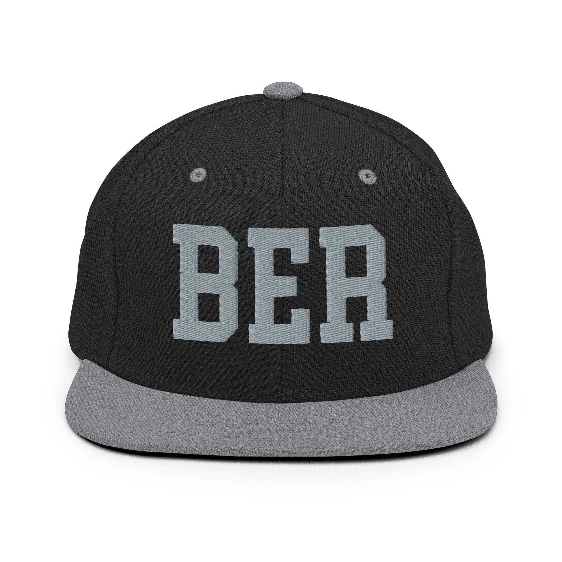 College-Style Classic Snapback Hat • Grey • BER Berlin • YHM Designs - Image 11