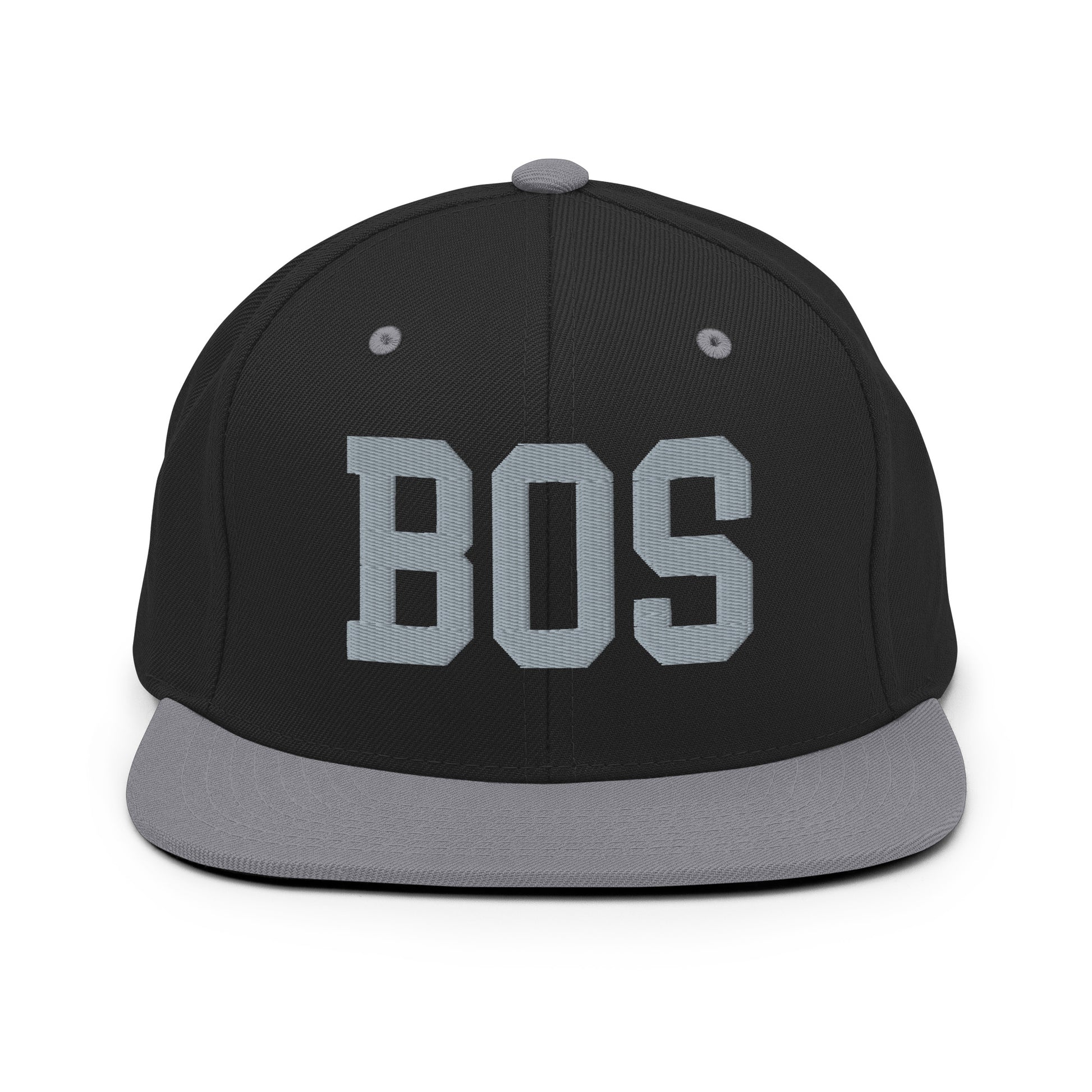 College-Style Classic Snapback Hat • Grey • BOS Boston • YHM Designs - Image 11