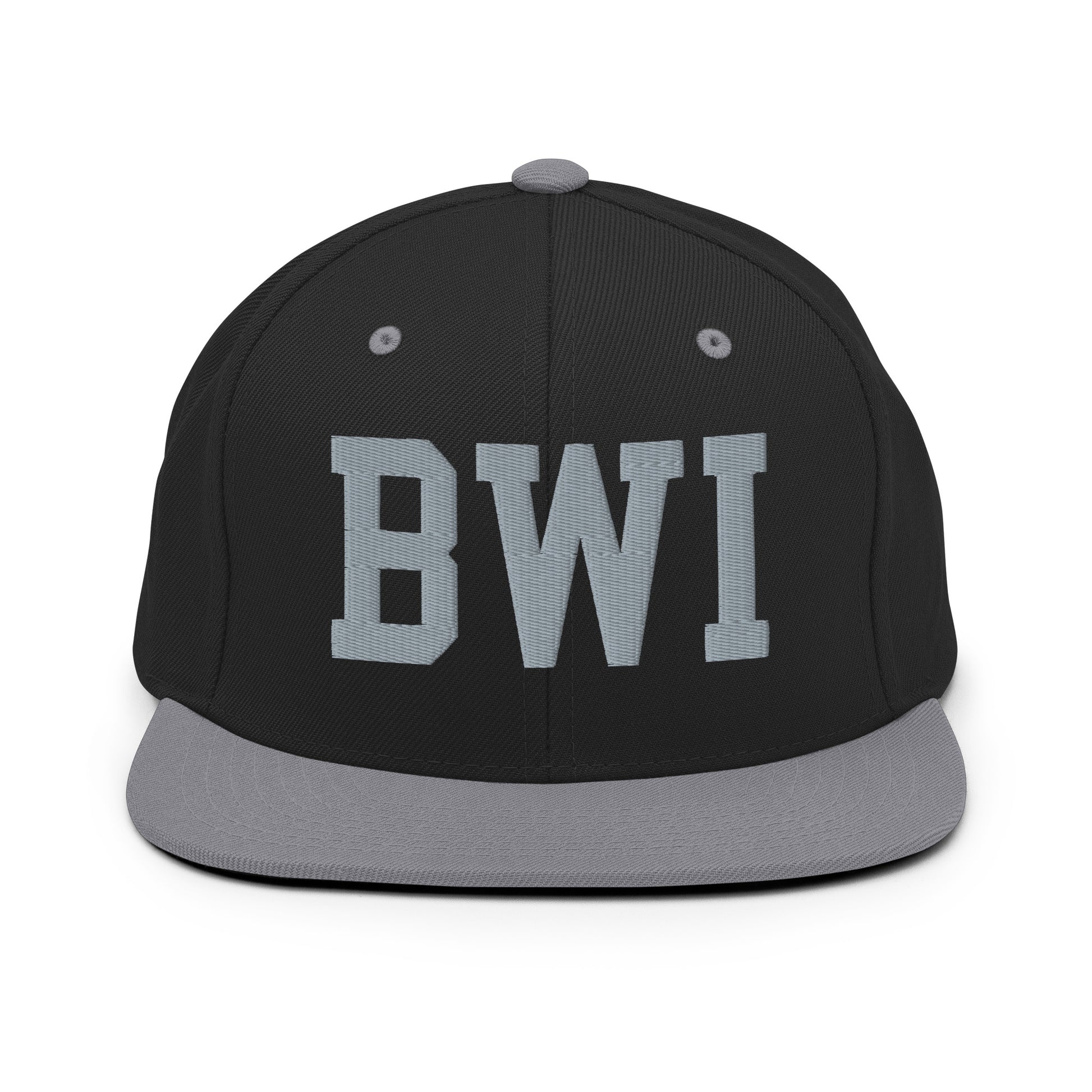 College-Style Classic Snapback Hat • Grey • BWI Baltimore • YHM Designs - Image 11