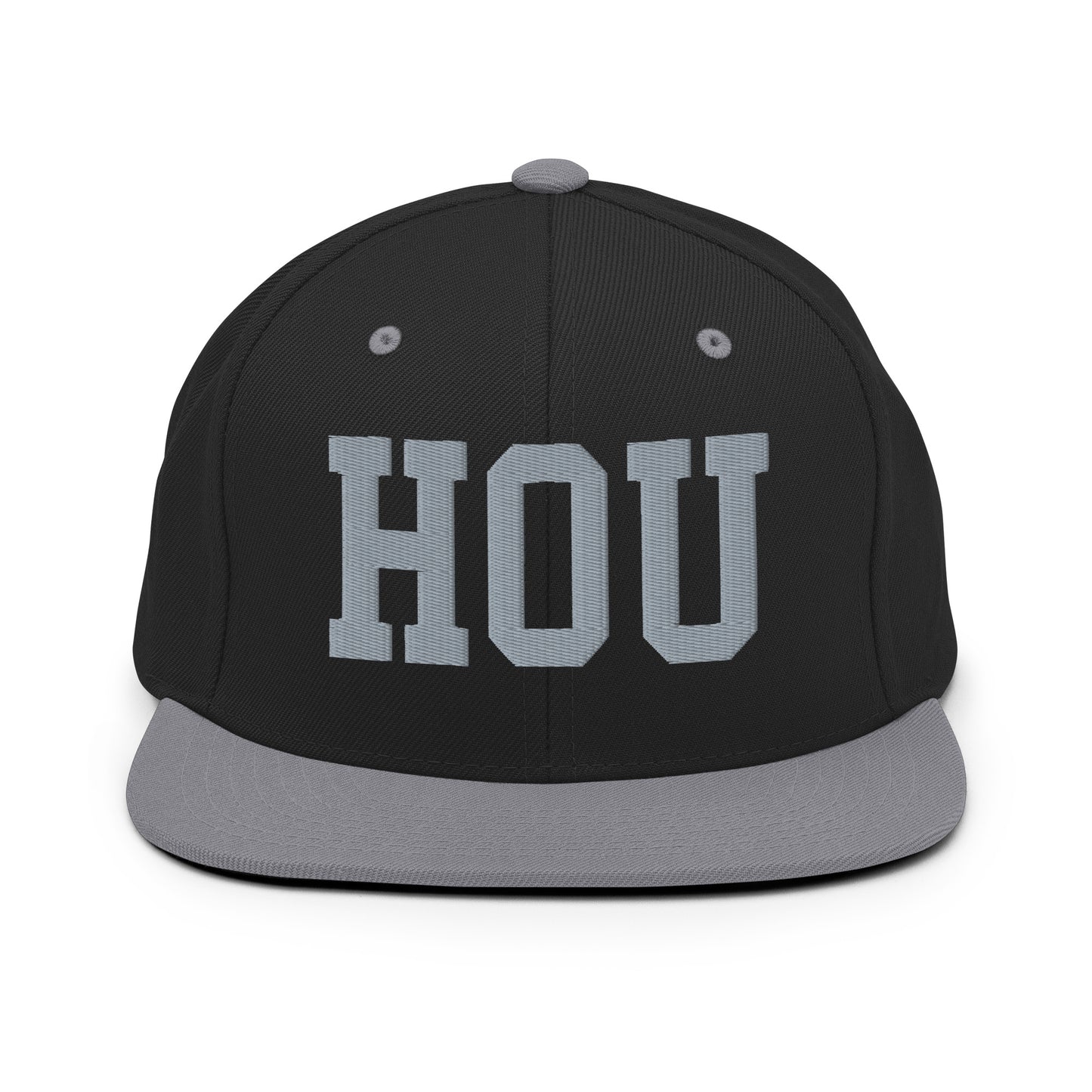 College-Style Classic Snapback Hat • Grey • HOU Houston Souvenir • YHM Designs - Image 11