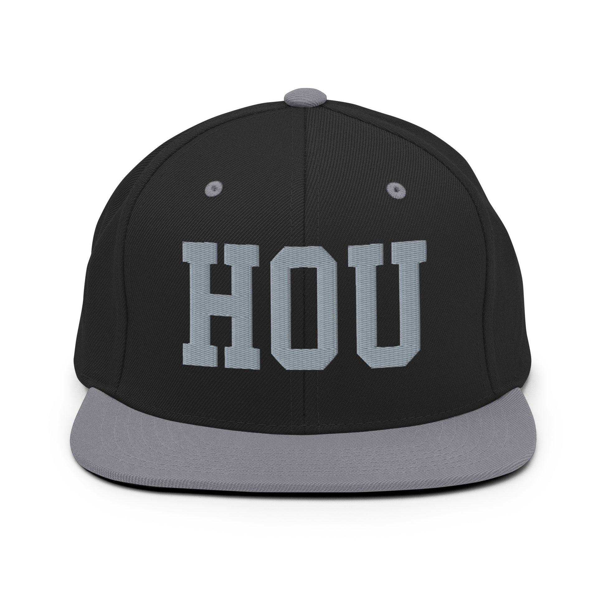 College-Style Classic Snapback Hat • Grey • HOU Houston Souvenir • YHM Designs - Image 11