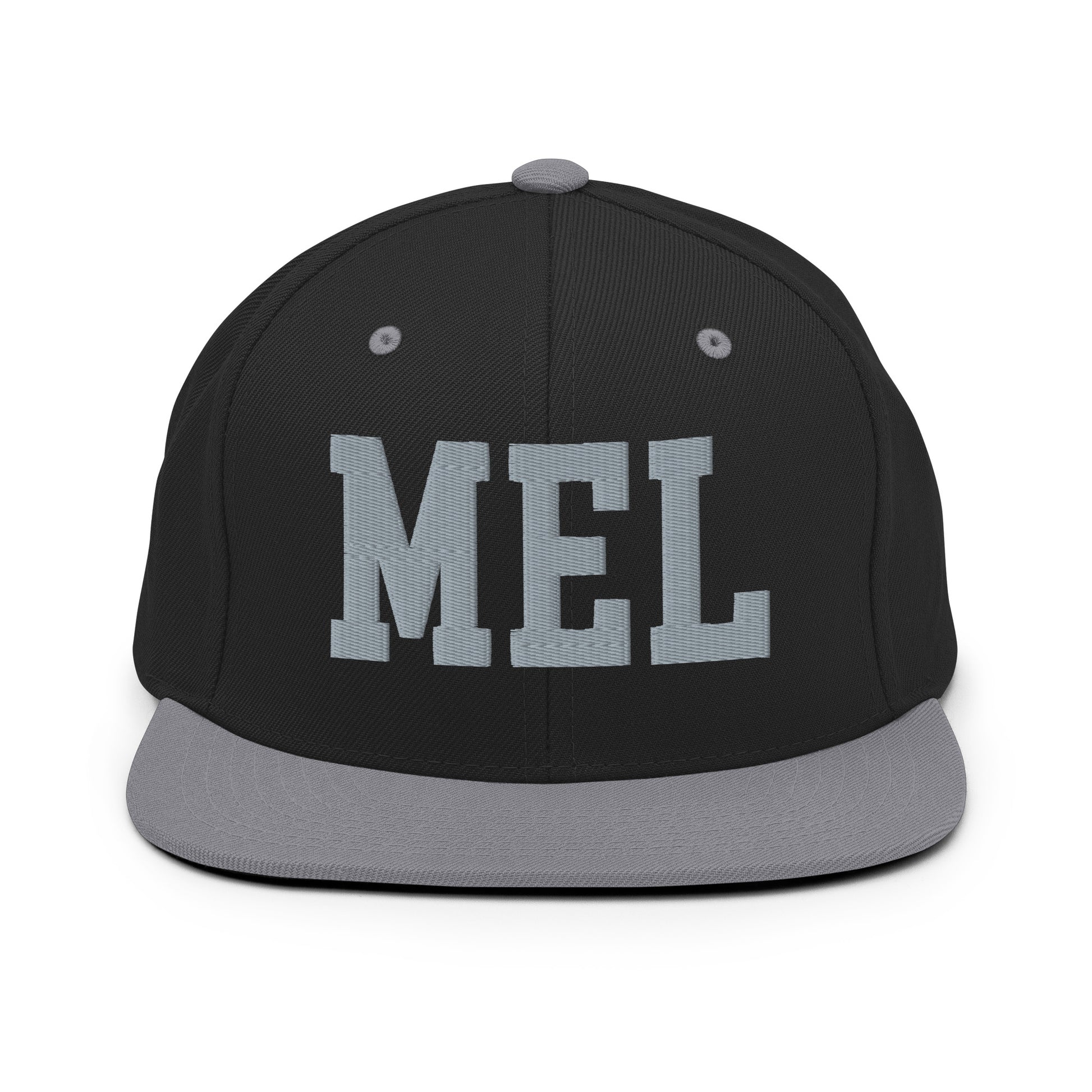 College-Style Classic Snapback Hat • Grey • MEL Melbourne Souvenir • YHM Designs - Image 11
