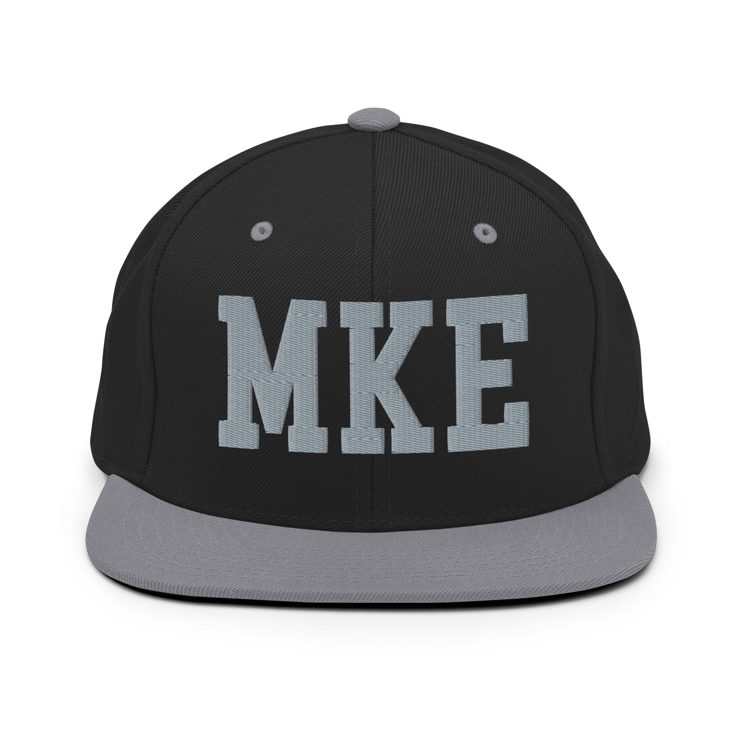 College-Style Classic Snapback Hat • Grey • MKE Milwaukee Souvenir • YHM Designs - Image 11