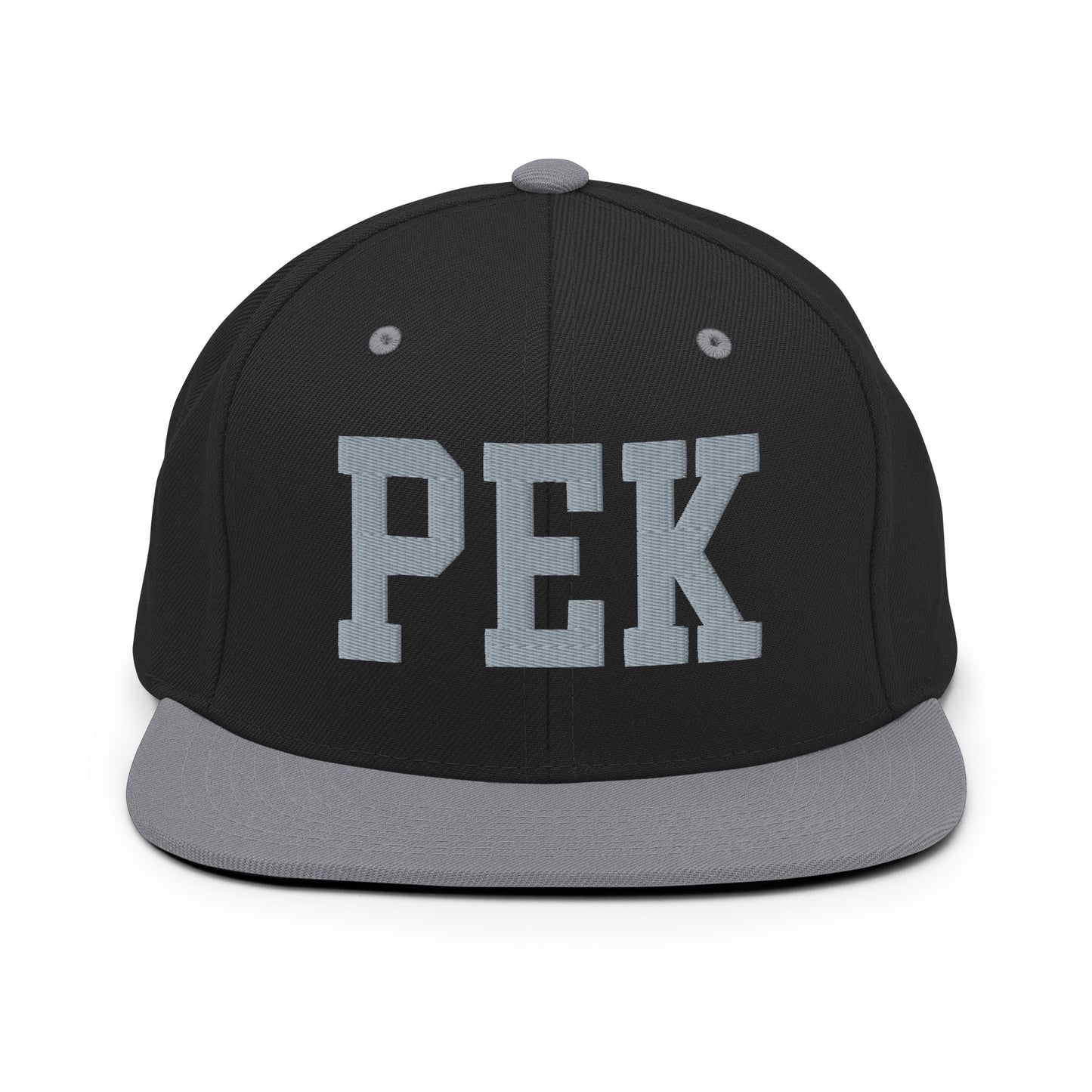 College-Style Classic Snapback Hat • Grey • PEK Beijing • YHM Designs - Image 11