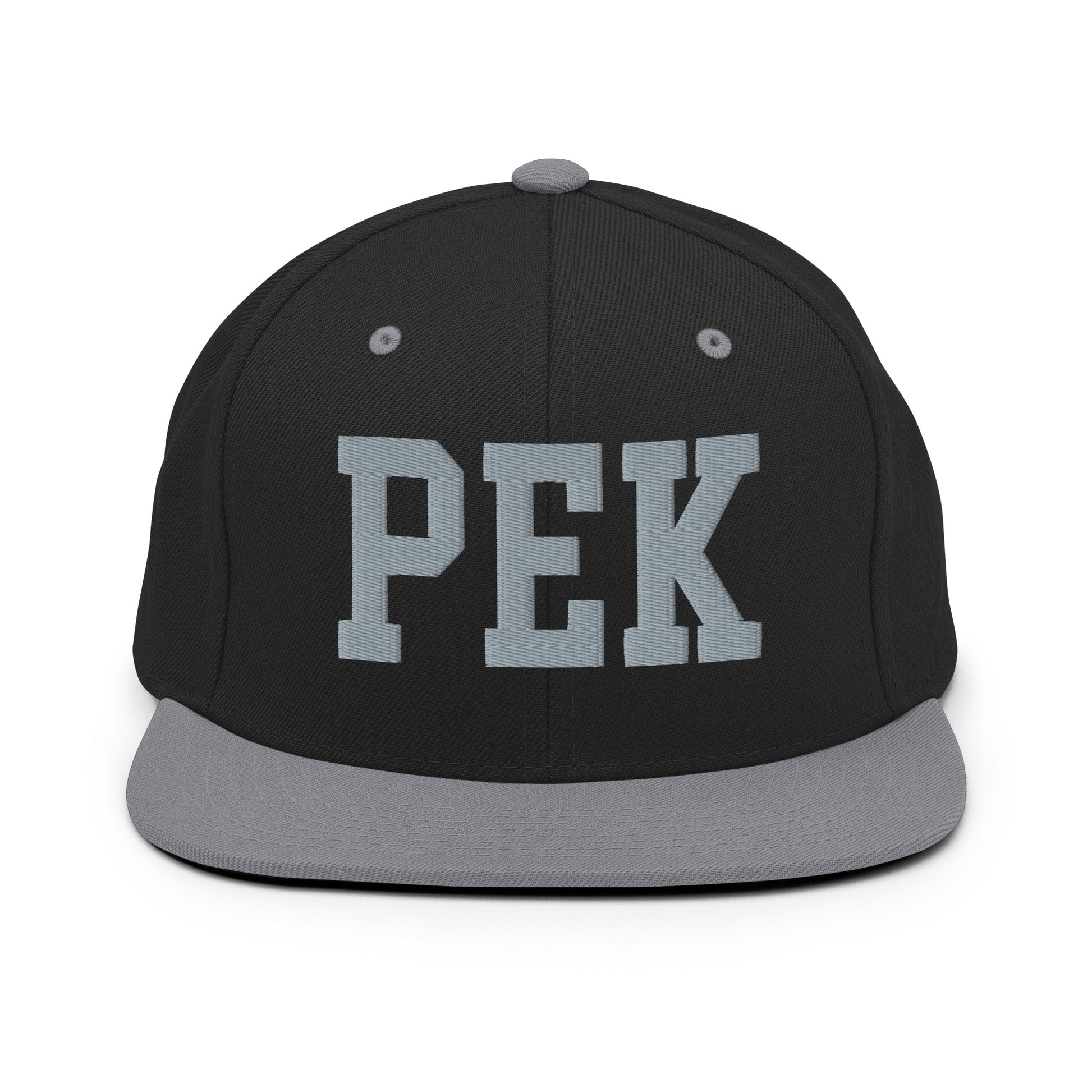 College-Style Classic Snapback Hat • Grey • PEK Beijing • YHM Designs - Image 11