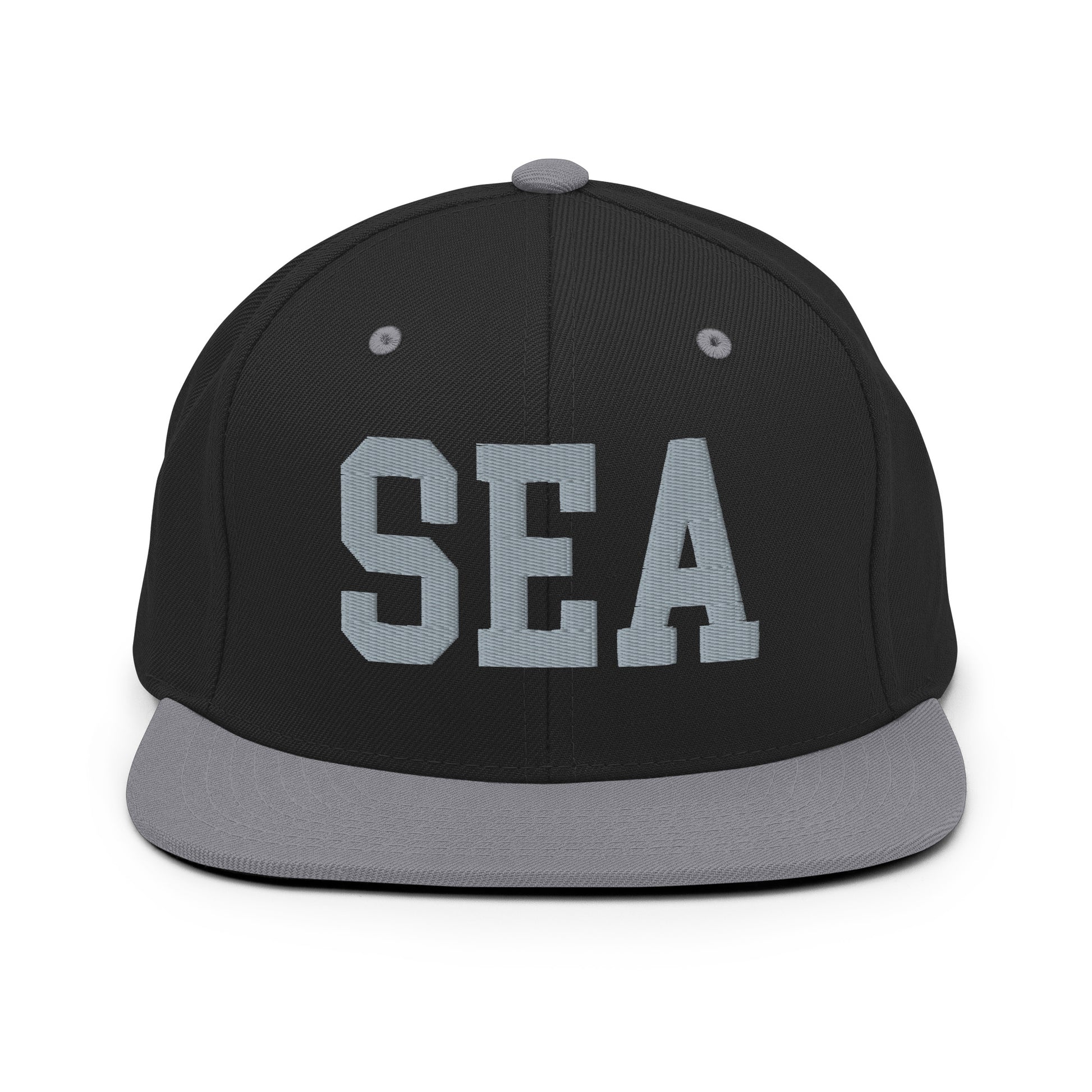College-Style Classic Snapback Hat • Grey • SEA Seattle • YHM Designs - Image 11