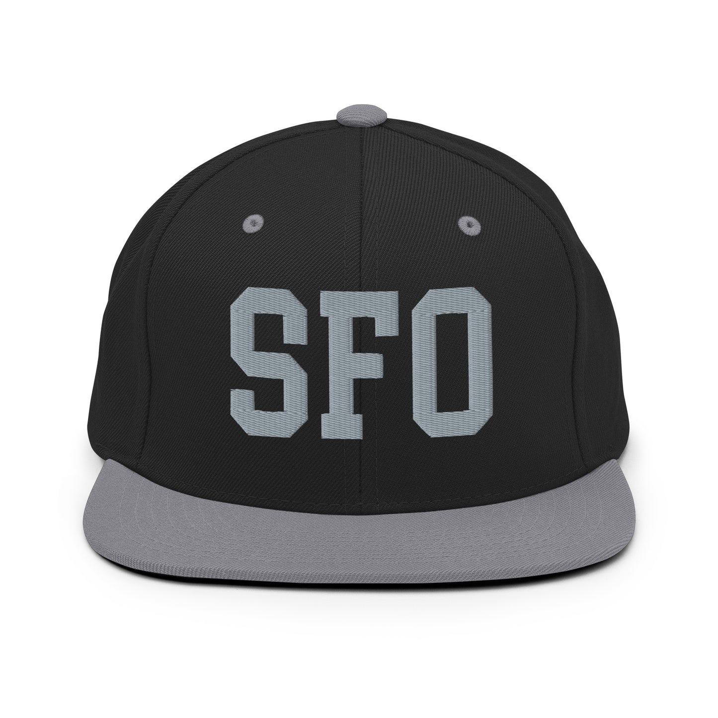 College-Style Classic Snapback Hat • Grey • SFO San Francisco • YHM Designs - Image 11
