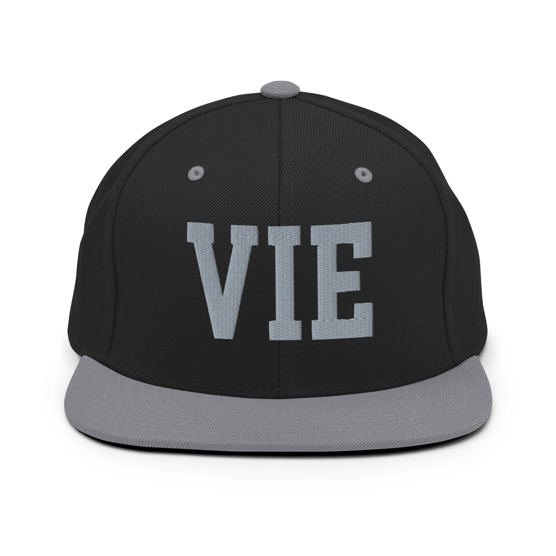 College-Style Classic Snapback Hat • Grey • VIE Vienna Souvenir • YHM Designs - Image 11