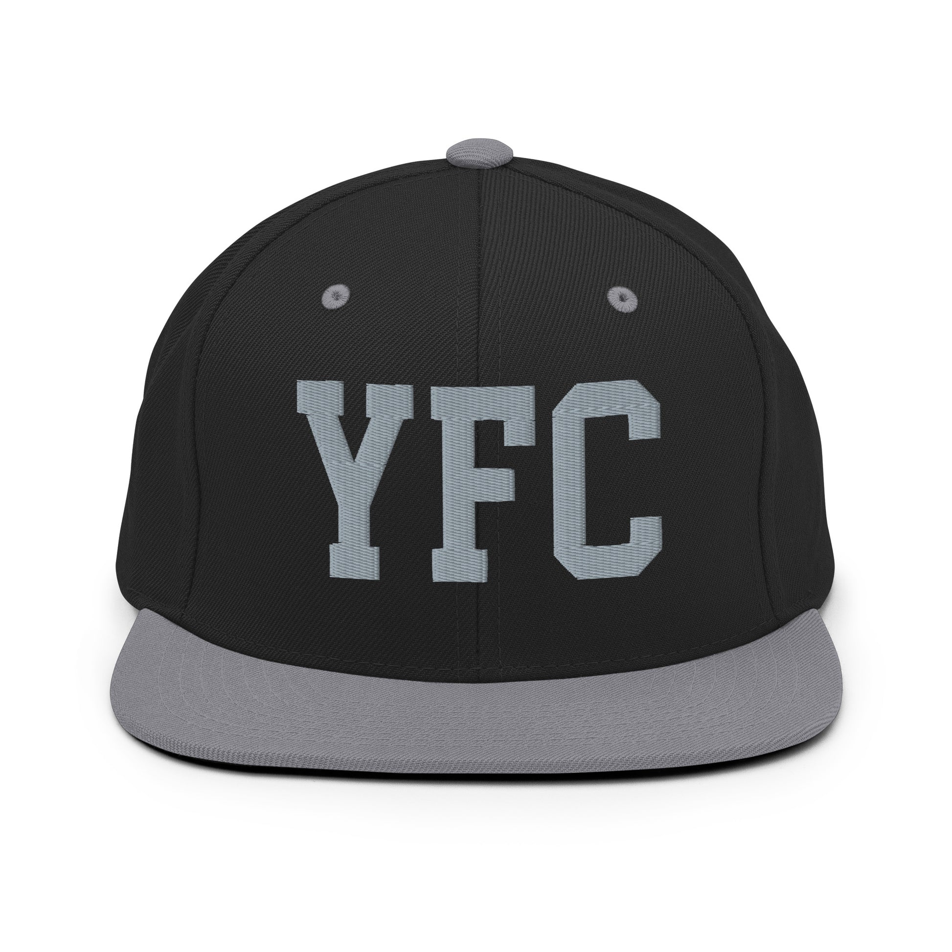College-Style Classic Snapback Hat • Grey • YFC Fredericton Souvenir • YHM Designs - Image 11