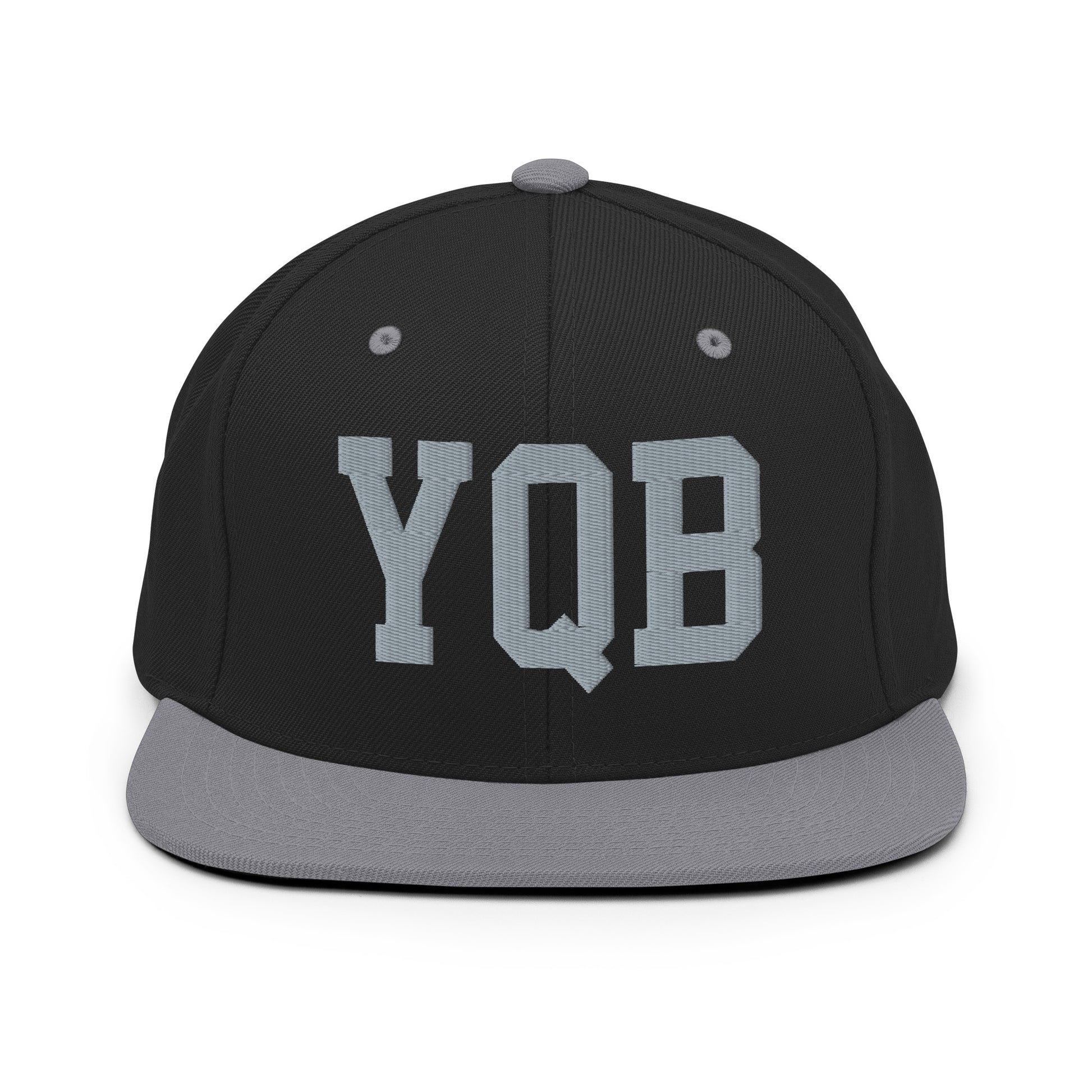 College-Style Classic Snapback Hat • Grey • YQB Quebec City Souvenir • YHM Designs - Image 11