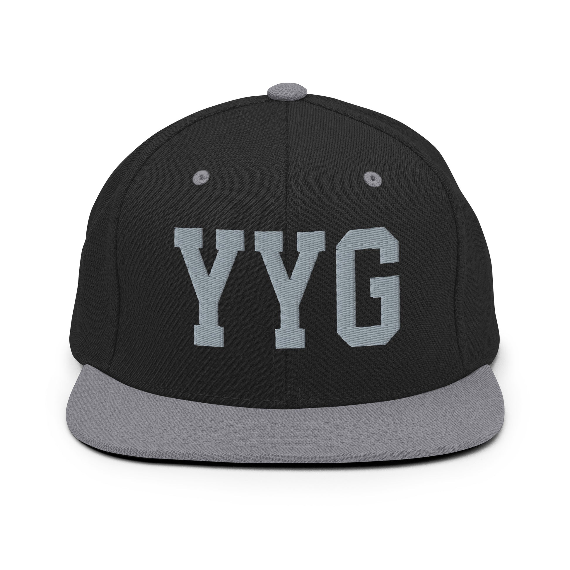 College-Style Classic Snapback Hat • Grey • YYG Charlottetown • YHM Designs - Image 11