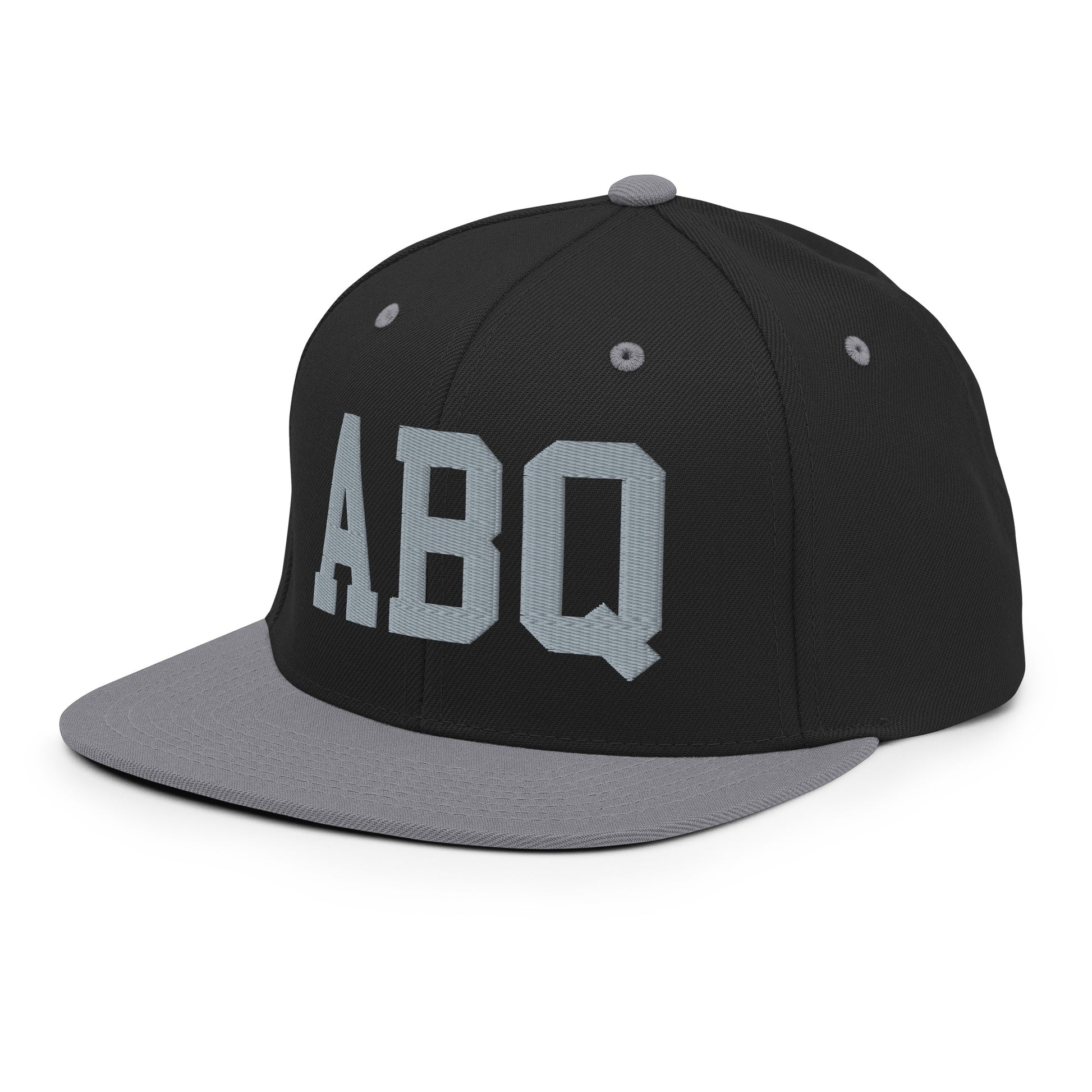 College-Style Classic Snapback Hat • Grey • ABQ Albuquerque Souvenir • YHM Designs - Image 01