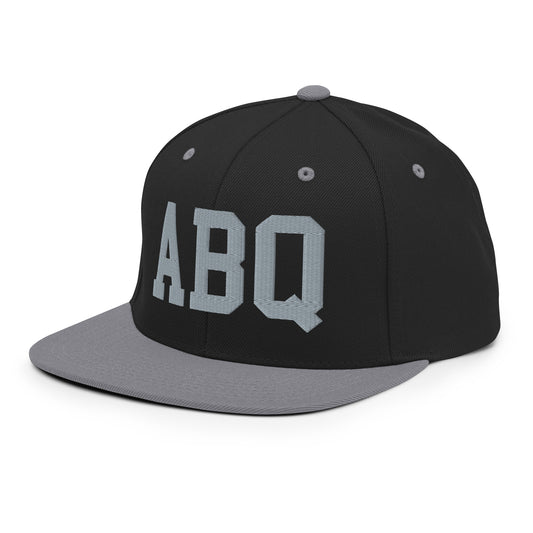 College-Style Classic Snapback Hat • Grey • ABQ Albuquerque • YHM Designs - Image 01