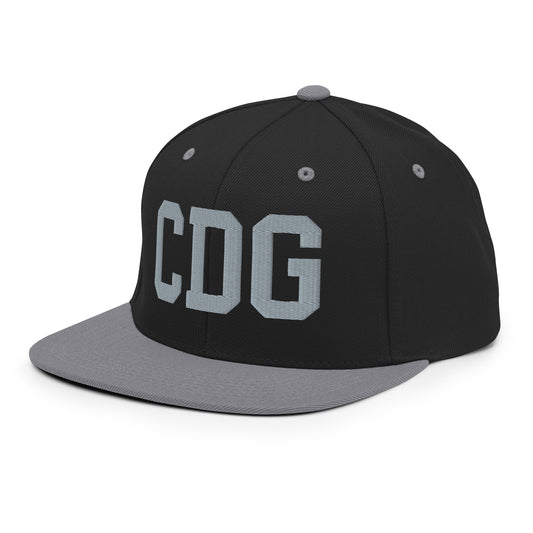 College-Style Classic Snapback Hat • Grey • CDG Paris • YHM Designs - Image 01