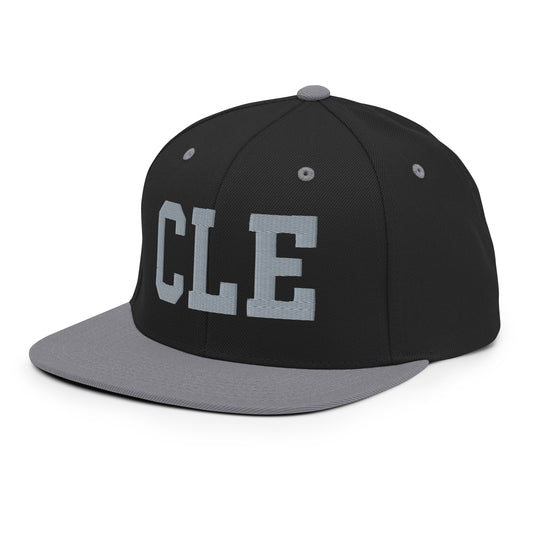 College-Style Classic Snapback Hat • Grey • CLE Cleveland • YHM Designs - Image 01