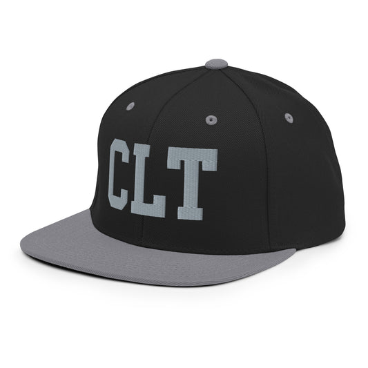 College-Style Classic Snapback Hat • Grey • CLT Charlotte • YHM Designs - Image 01
