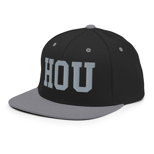 College-Style Classic Snapback Hat • Grey • HOU Houston • YHM Designs - Image 01